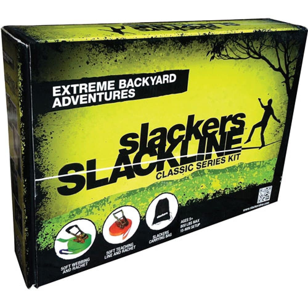 Slackers Classic Slackline 15 m blau Set mit Teaching Line