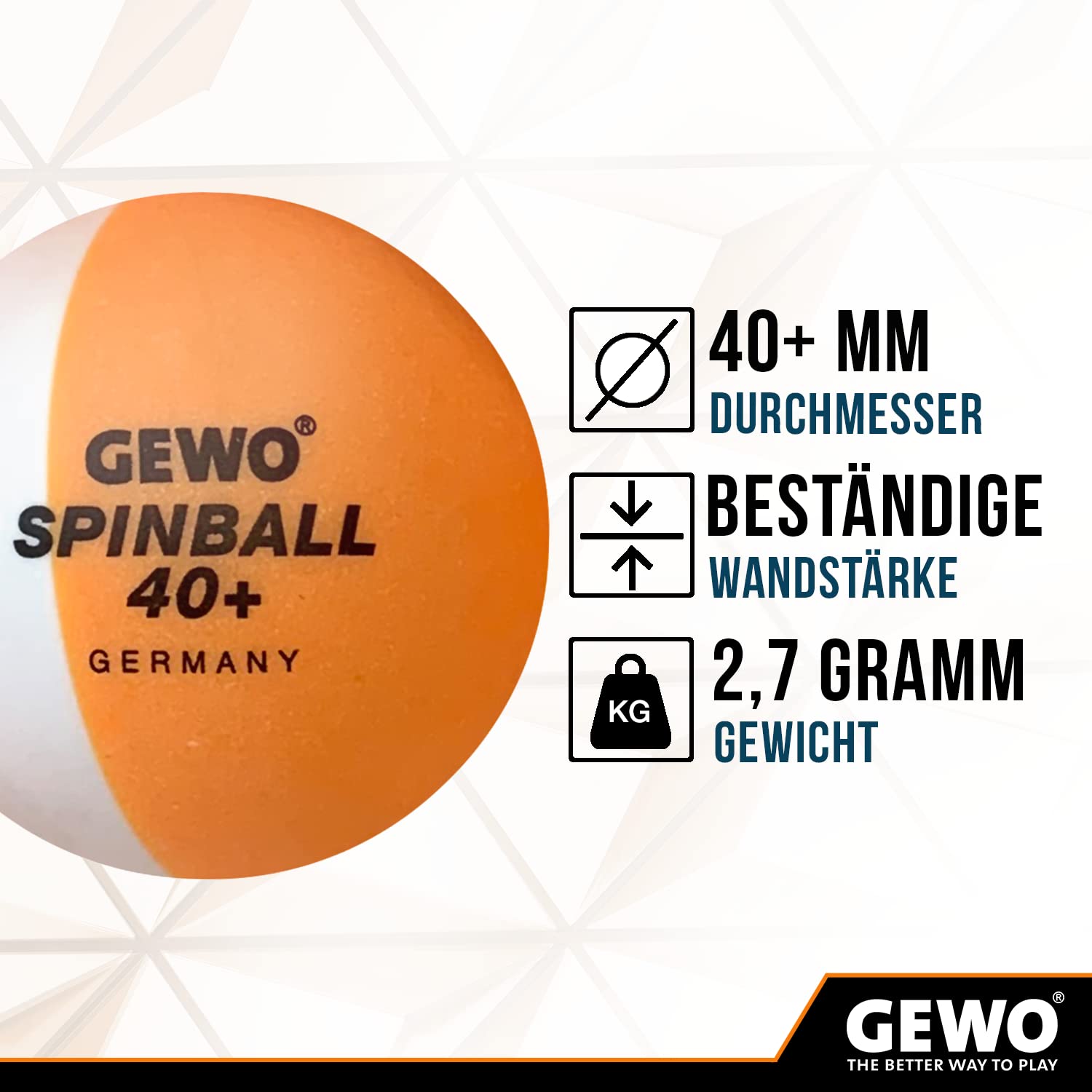 GEWO Ultra SLP Spinballs Tischtennisbälle 40+ 12 Stück