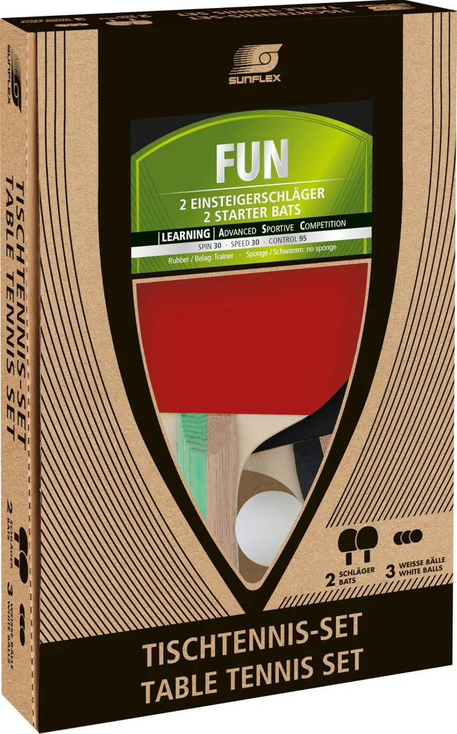 sunflex Prime Fun Set 2 Schläger + 3 Bälle 40+