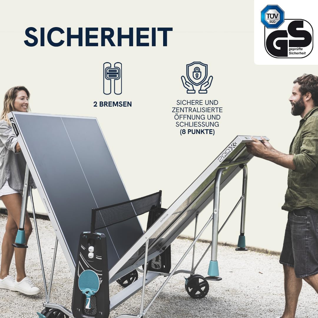 Cornilleau 200X Tischtennisplatte Outdoor grau klappbar