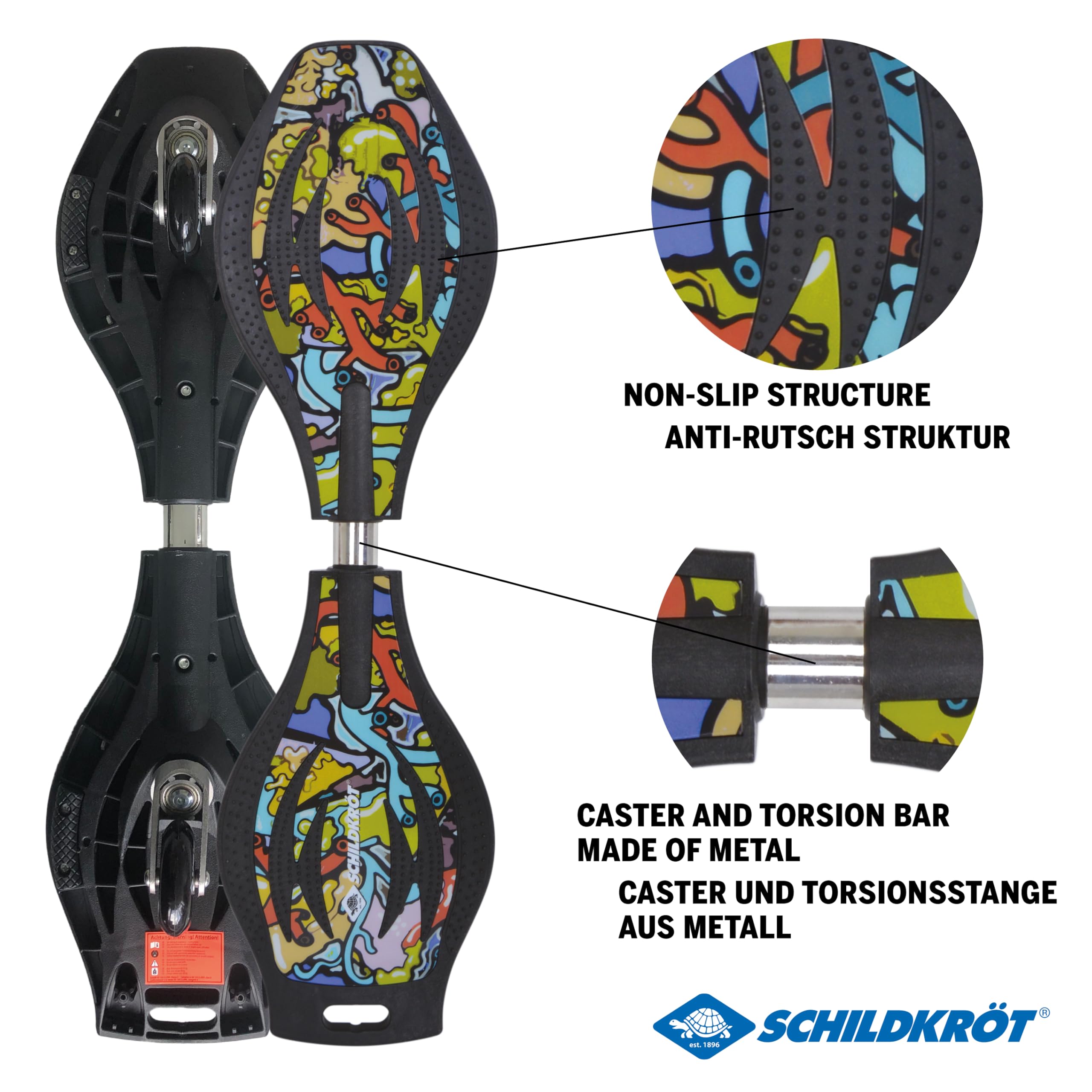 Schildkröt Waveboard Good Vibes Graffiti 79,5x22cm 80kg