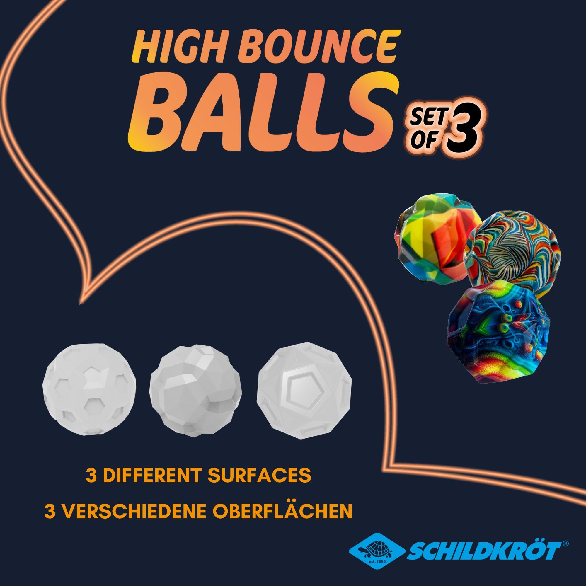 Schildkröt Outdoor High Bounce Balls Flummi 3er Set 6,3cm