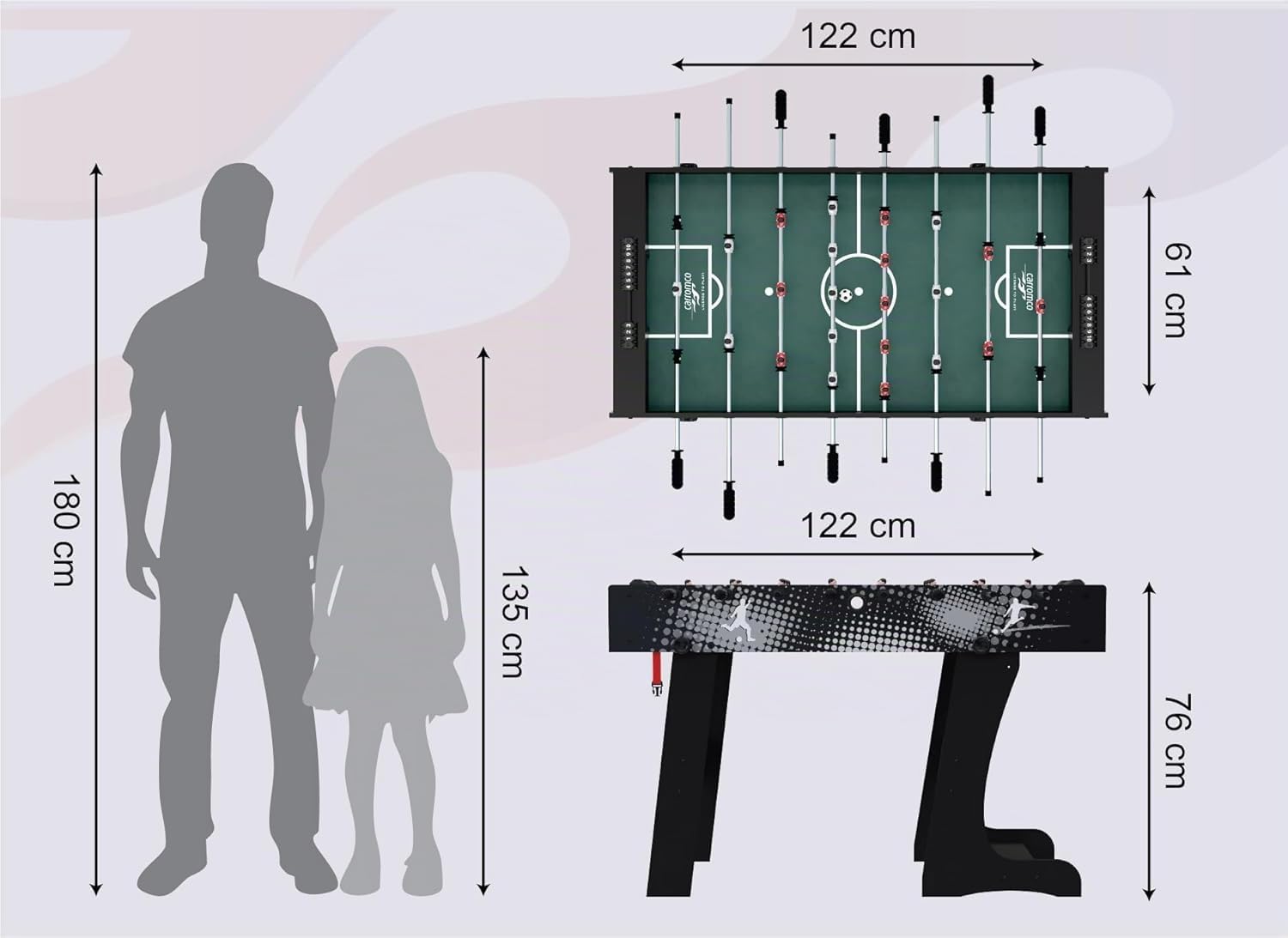 Carromco Rialto XT Tischkicker klappbar Kinder 2 Bälle