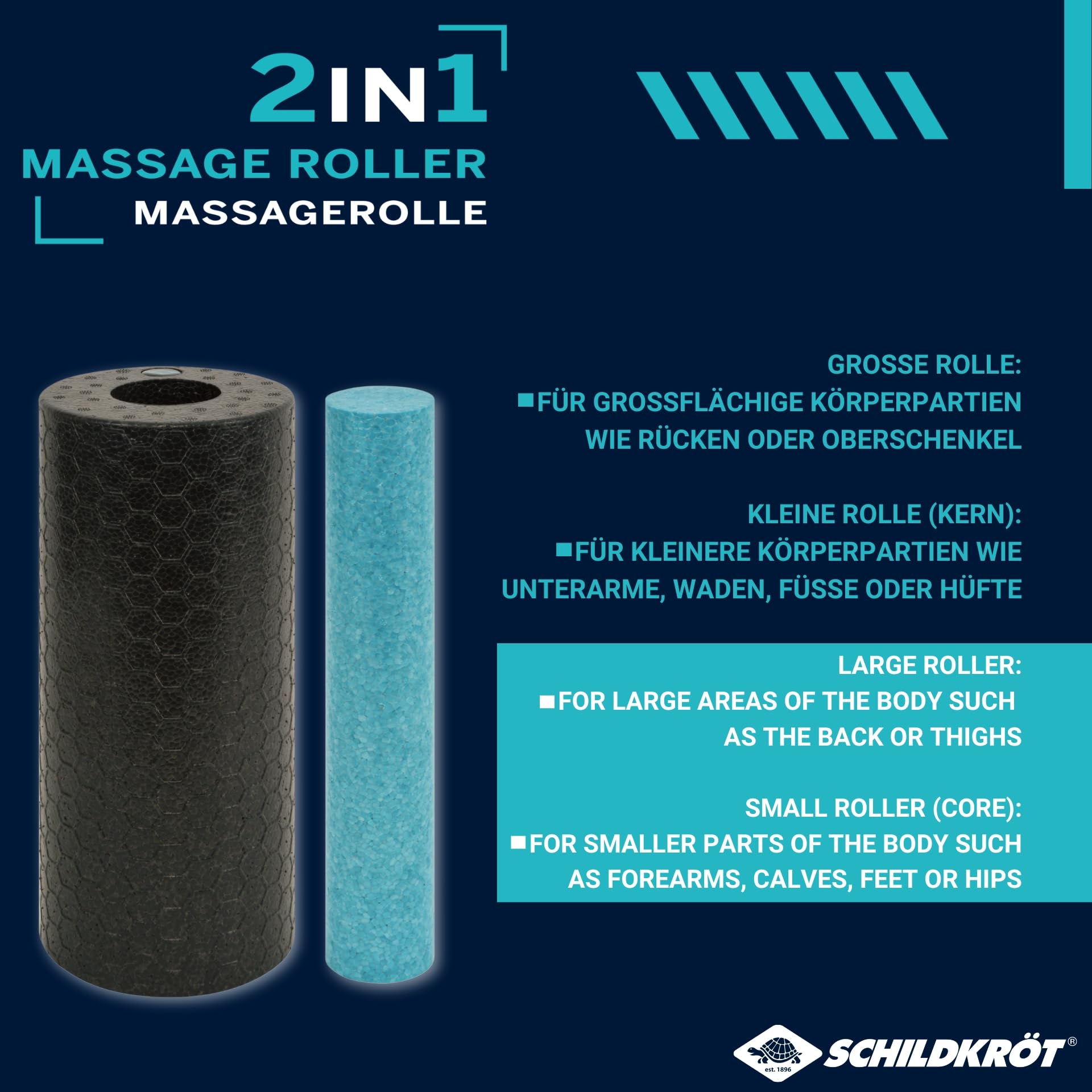 Schildkröt Outdoor 2in1 Faszienrolle mittlere Härte 2-teilig