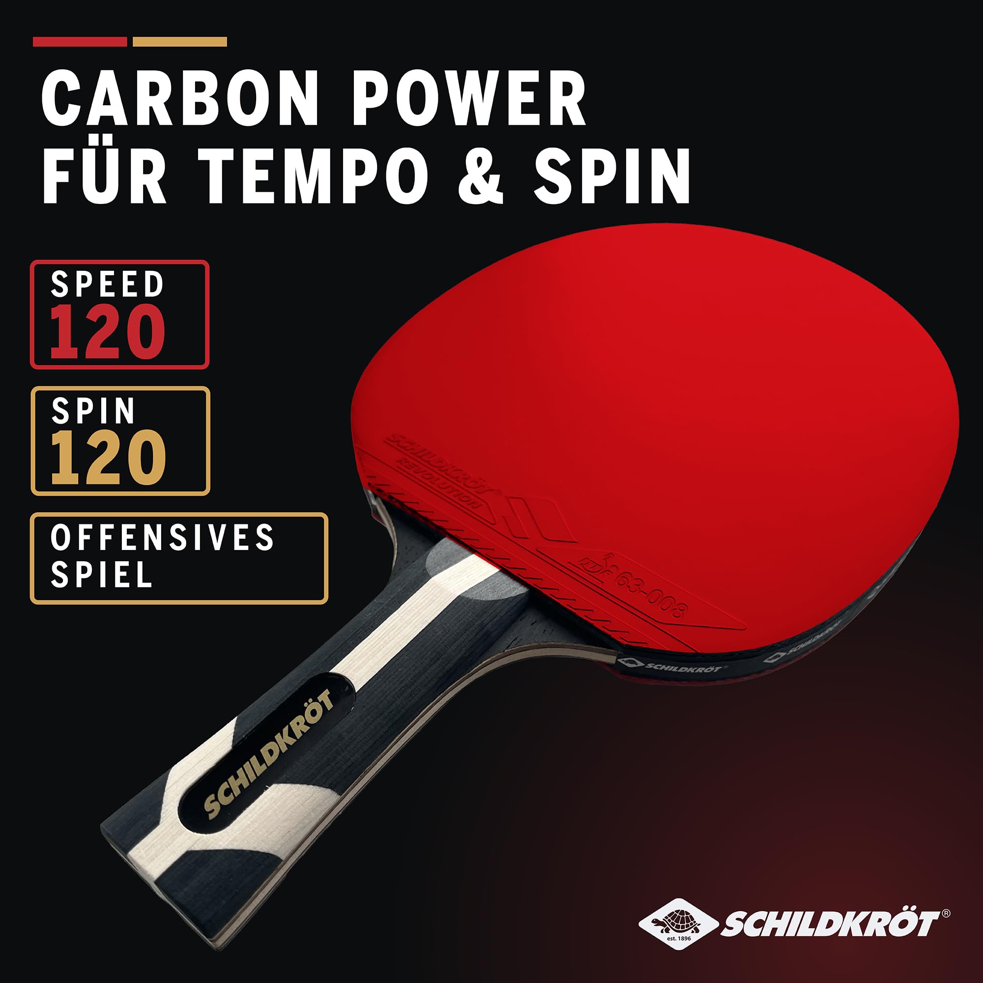 Schildkröt Carbon Power Tischtennisschläger offensiv konkav