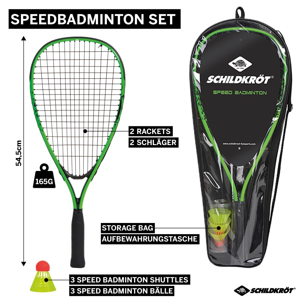Schildkröt Outdoor Speedbadminton Set 2 Schläger 3 Bälle