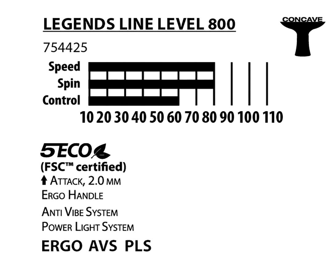 Schildkröt Legends 800 Tischtennisschläger konkav 2,0 mm