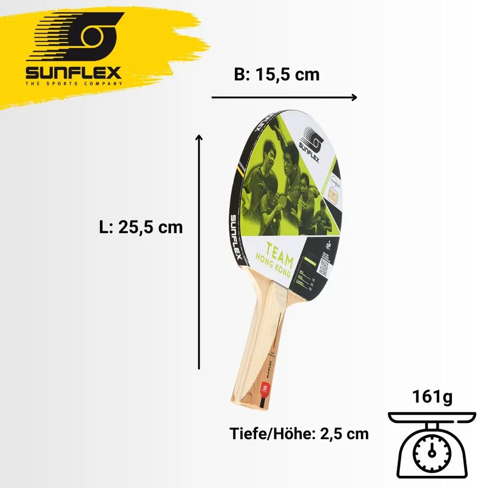 Sunflex Team Hong Kong Tischtennisschläger 160g ITTF