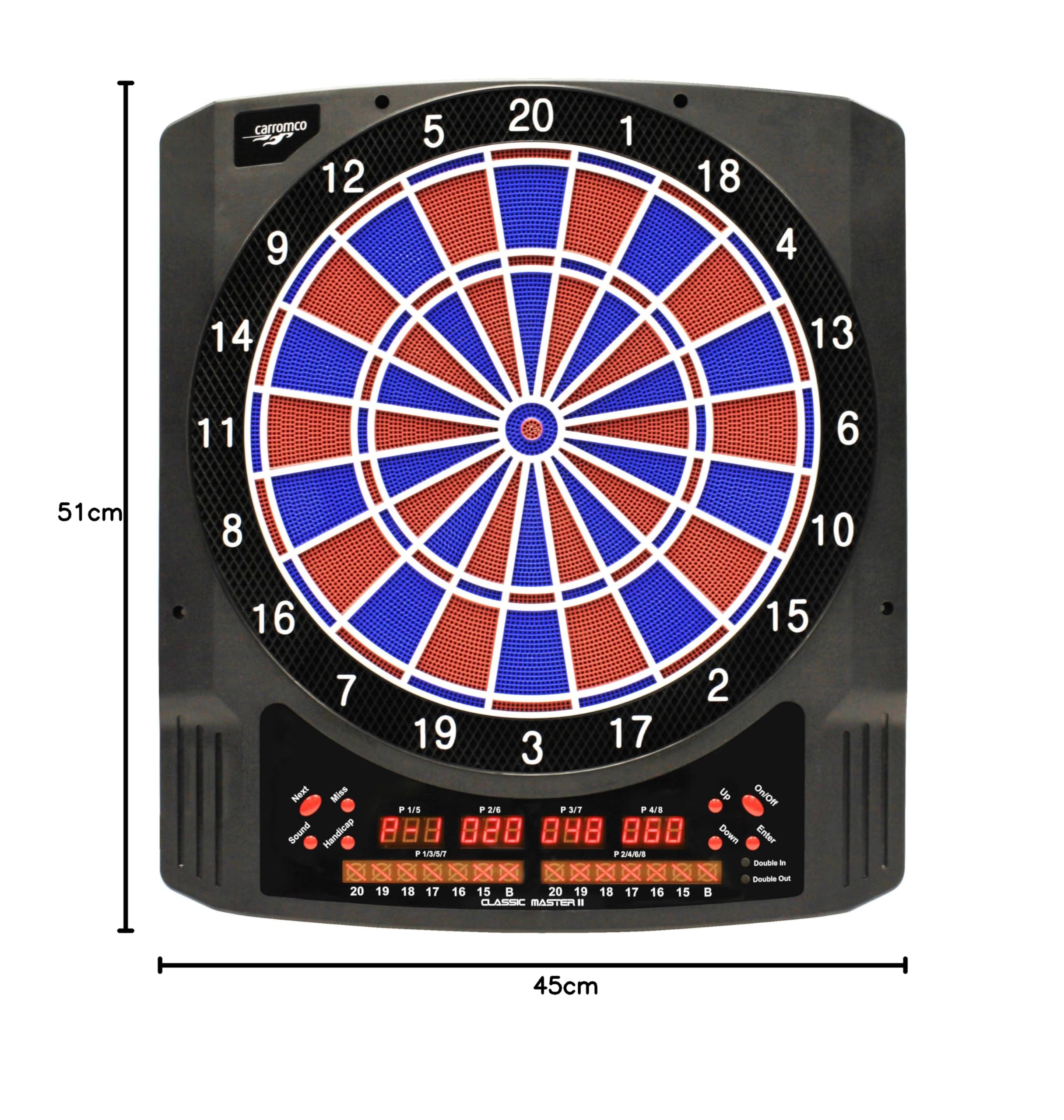 Carromco Classic Master II E-Dartboard 8 Spieler