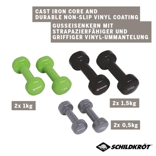 Schildkröt Outdoor Vinyl-Hantelset 6-tlg Koffer 0,5-1,5kg