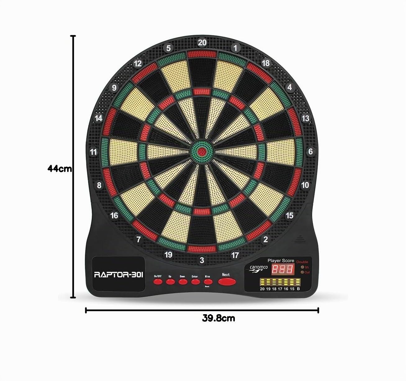 Carromco Raptor-301 Elektronische Dartscheibe 32 Spiele