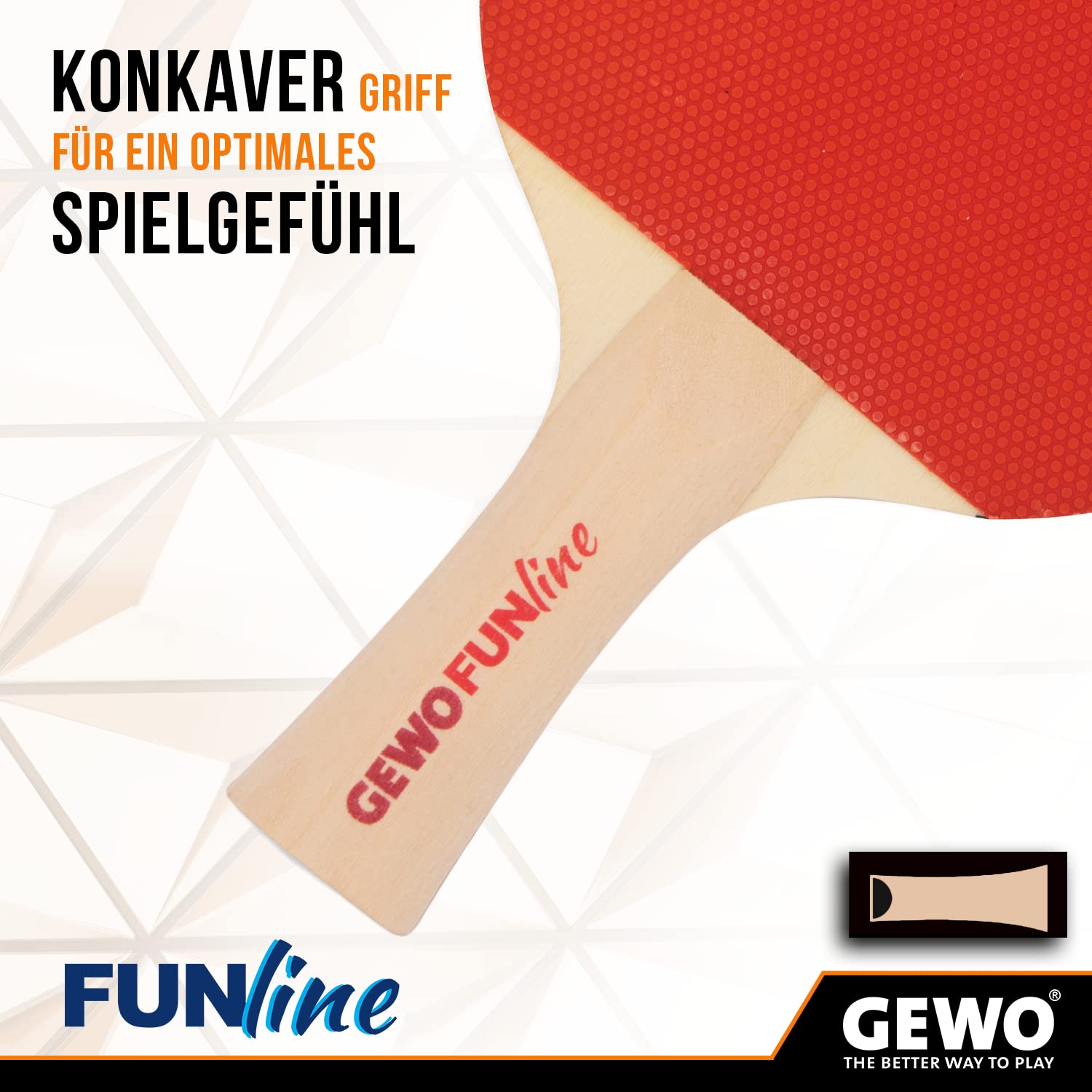 GEWO Fun Starter Tischtennisschläger konkav Anfänger