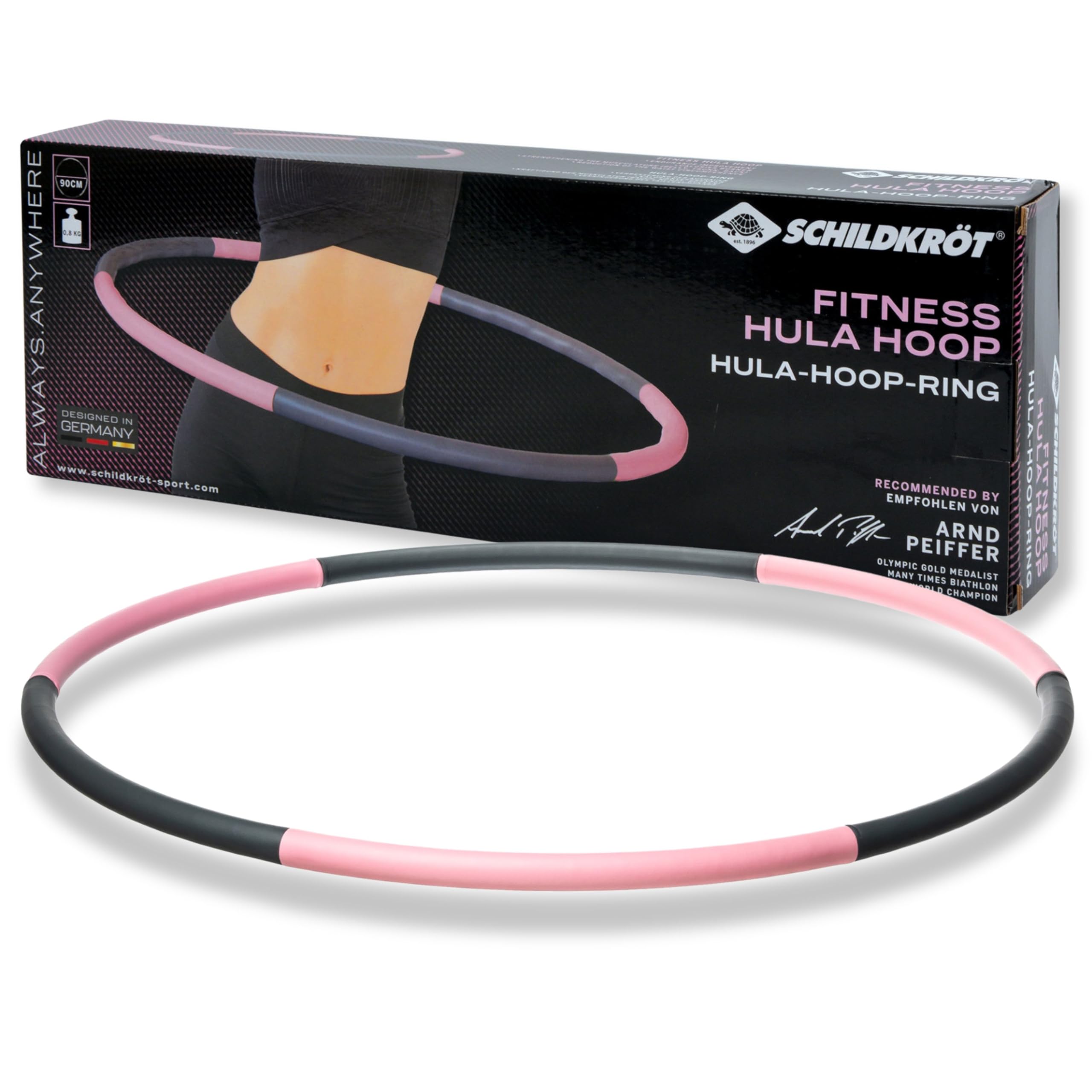 Schildkröt Fitness-Hoop Hula-Hoop 90cm Rosa-Anthrazit 0,8kg