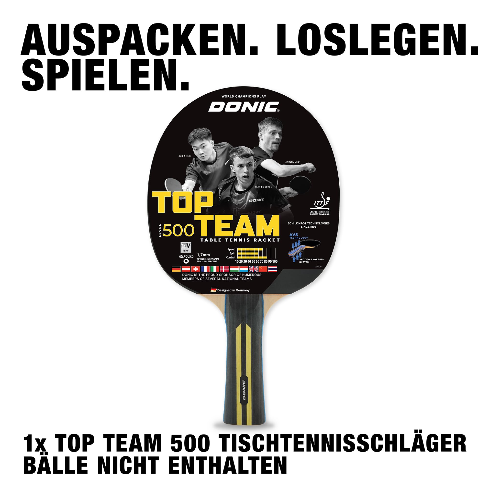 Schildkröt Top Team 500 Tischtennisschläger konkav Einheitsgröße AVS