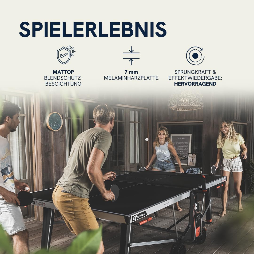 Cornilleau 600X Tischtennisplatte Outdoor Klappbar Blau 7mm