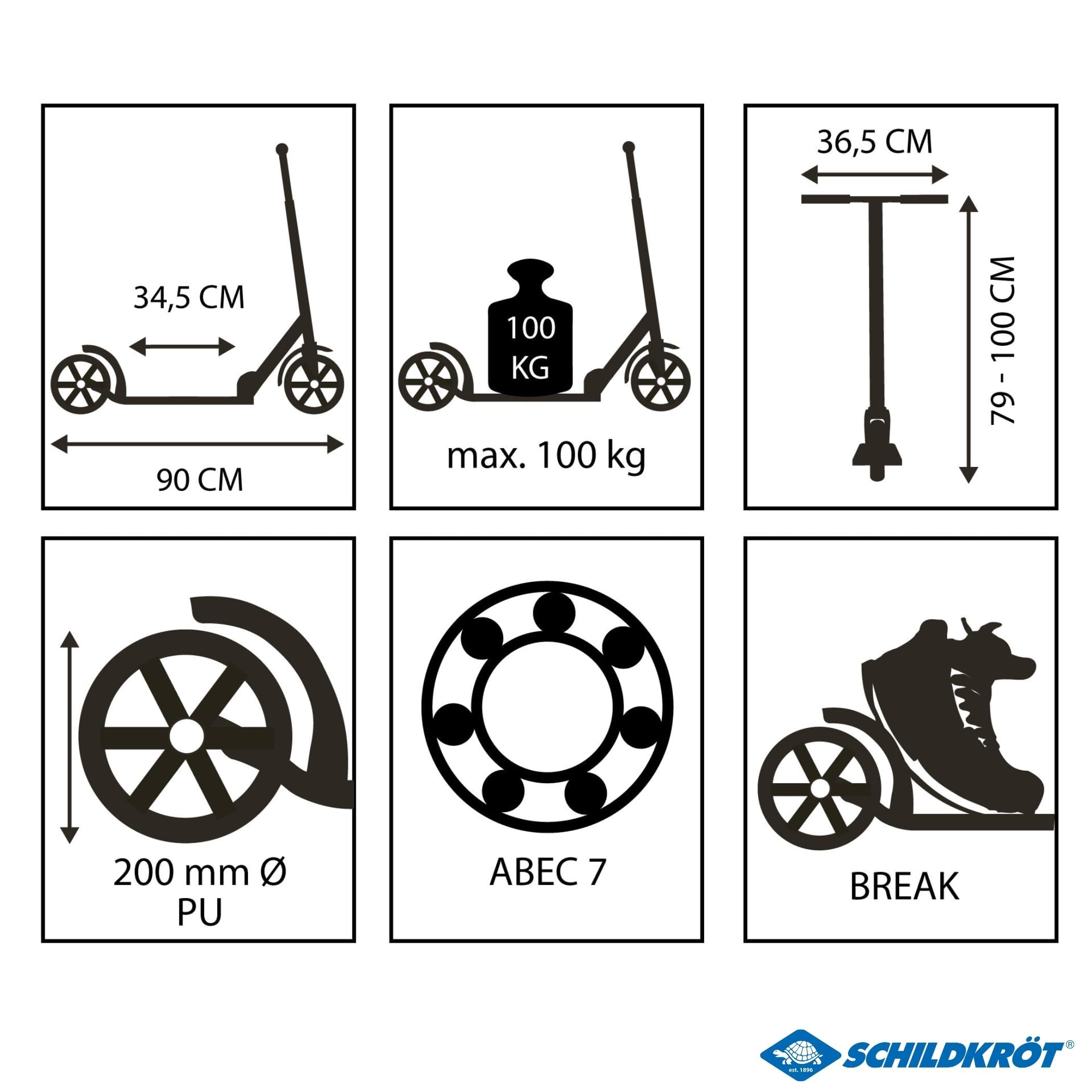 Schildkröt Street Artist 2.0 City Scooter 200mm blau