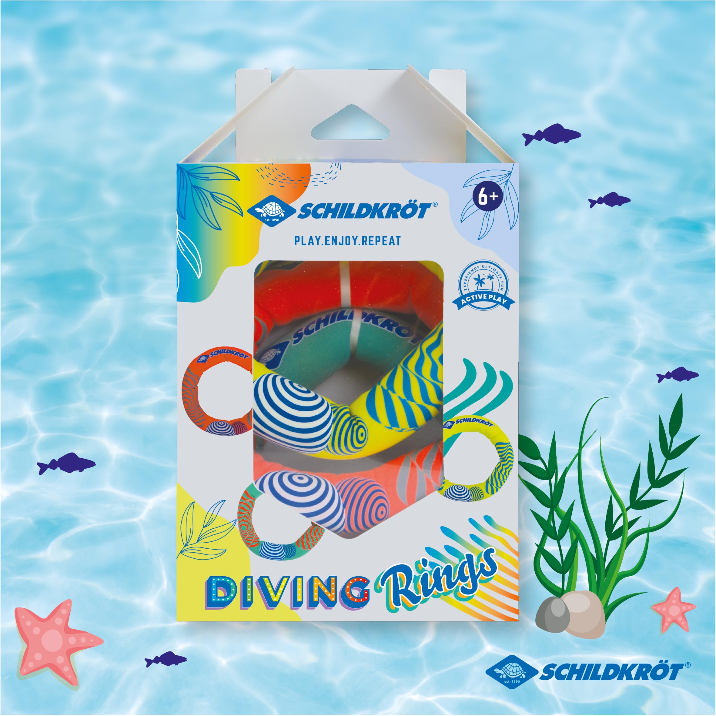 Schildkröt Outdoor Neopren Tauchringe 3er Set bunt für Pool