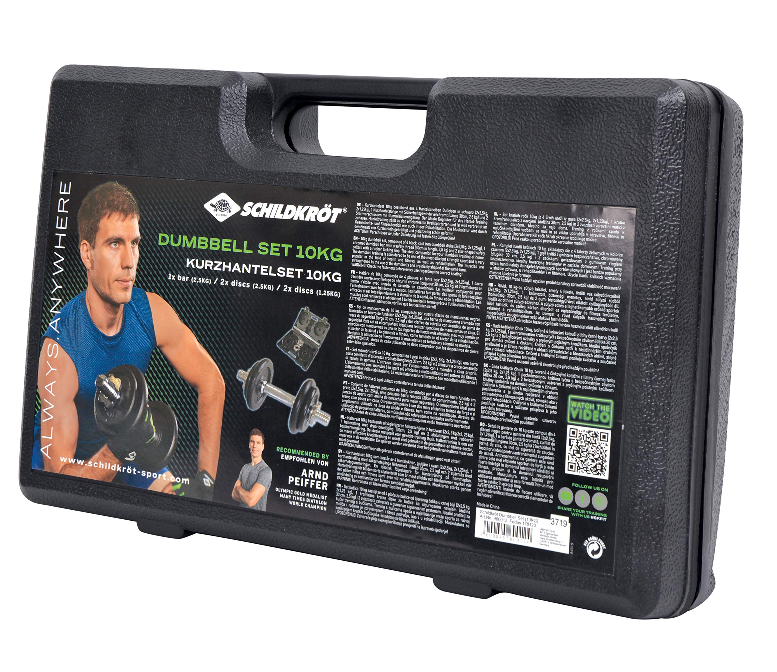 Schildkröt Outdoor Kurz-Hantelset 10kg Koffer Schwarz
