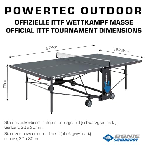 Schildkröt Powertec Outdoor Tischtennisplatte schwarz wetterfest