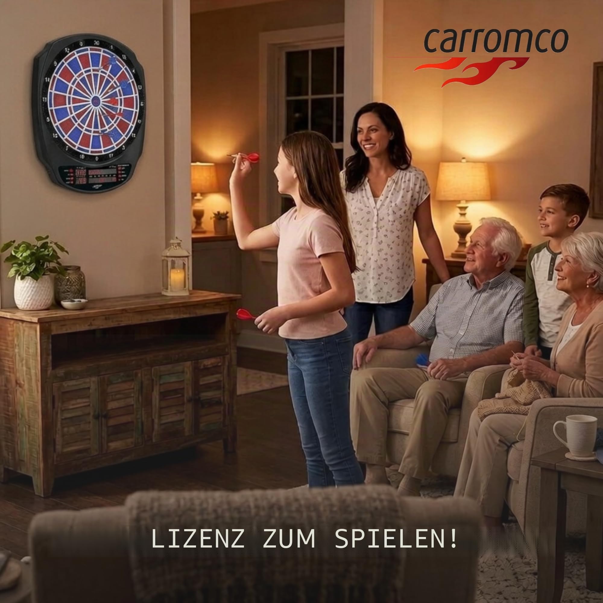 Carromco Striker-401 E-Dartscheibe 8 Spieler 34 Spiele