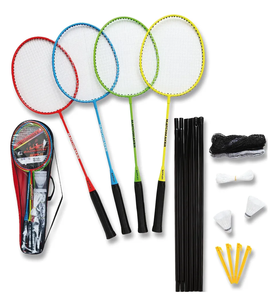 Sunflex Neoremix Matchmaker 4 Badminton-Set 4 Schläger Netz