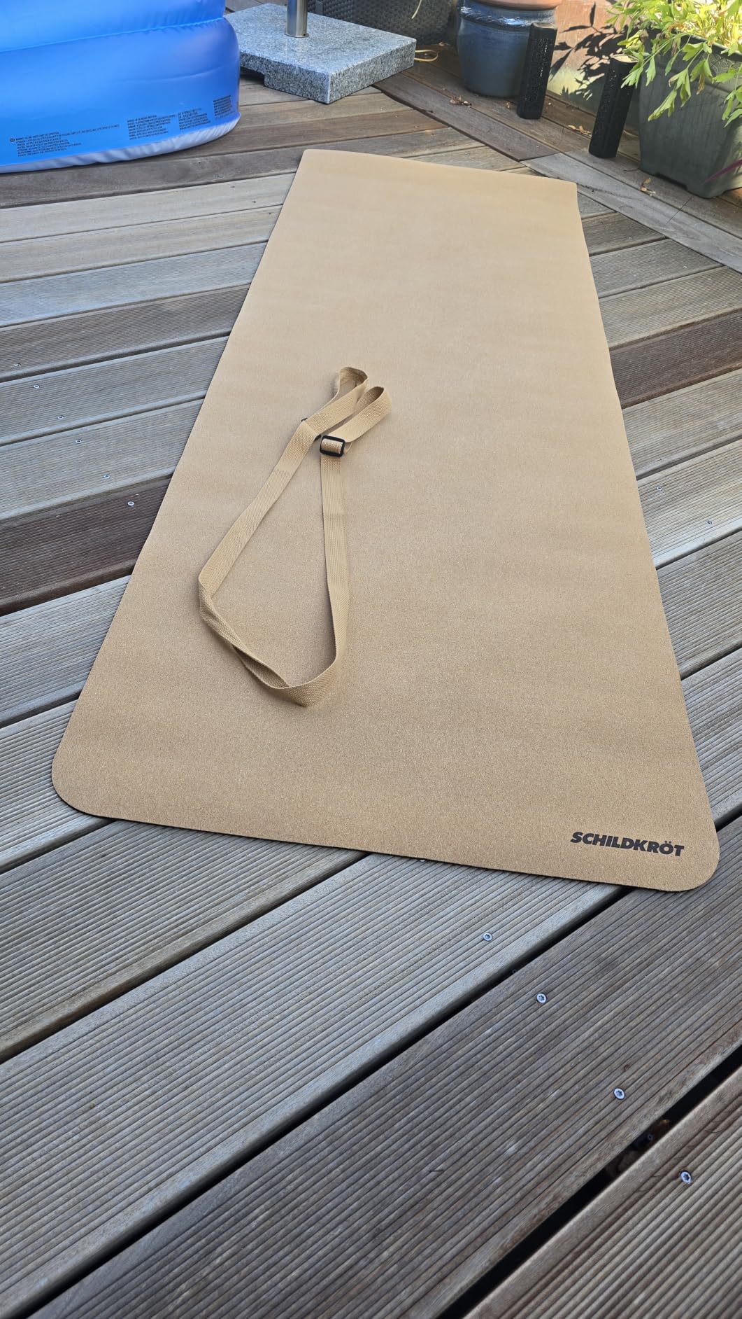 Schildkröt Outdoor Yogamatte Kork 4mm mit Gurt