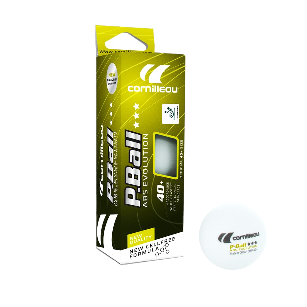 Cornilleau Bälle 3 Star Tischtennisbälle Weiß 3er 40mm
