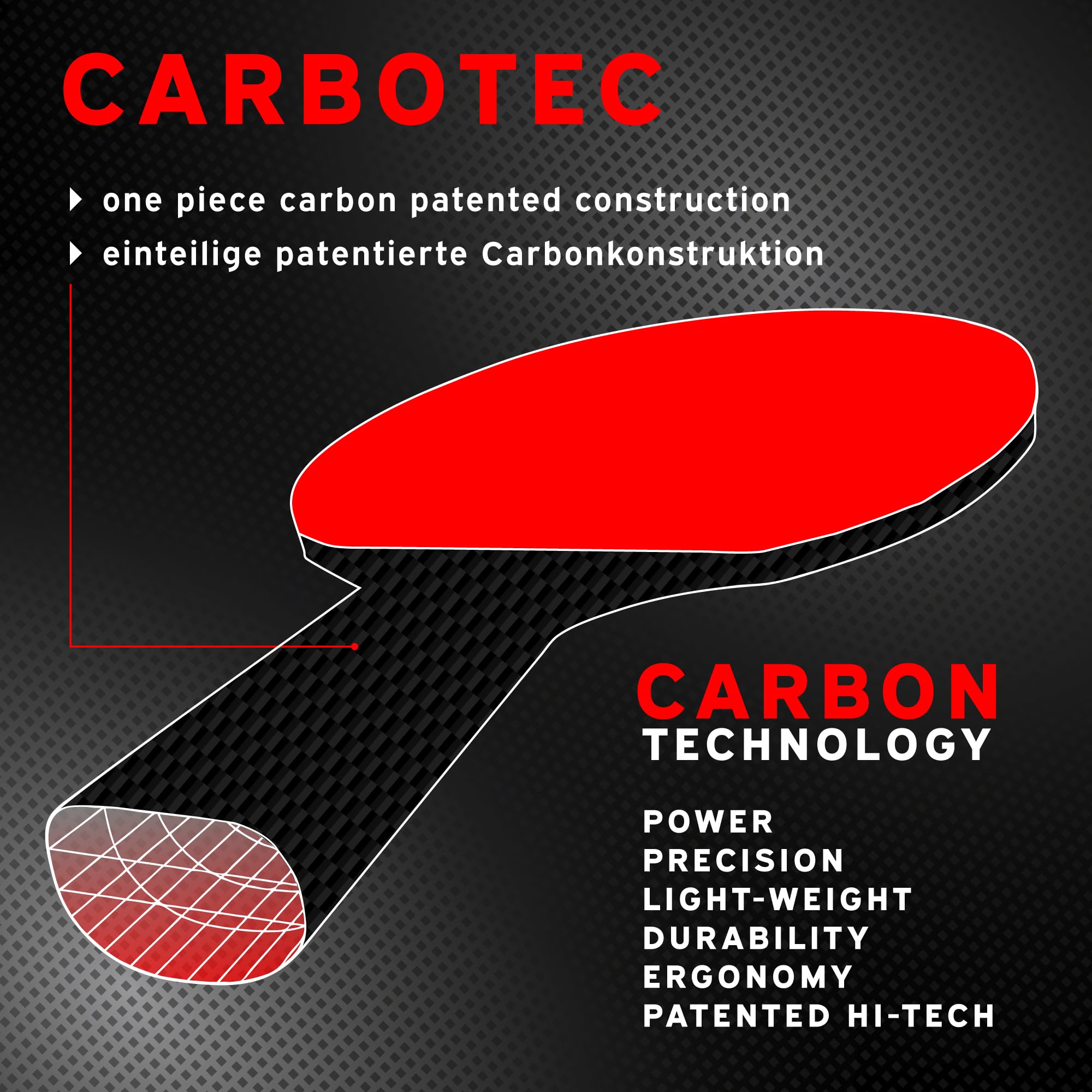 Schildkröt Carbotec 7000 Tischtennisschläger Carbon Tasche