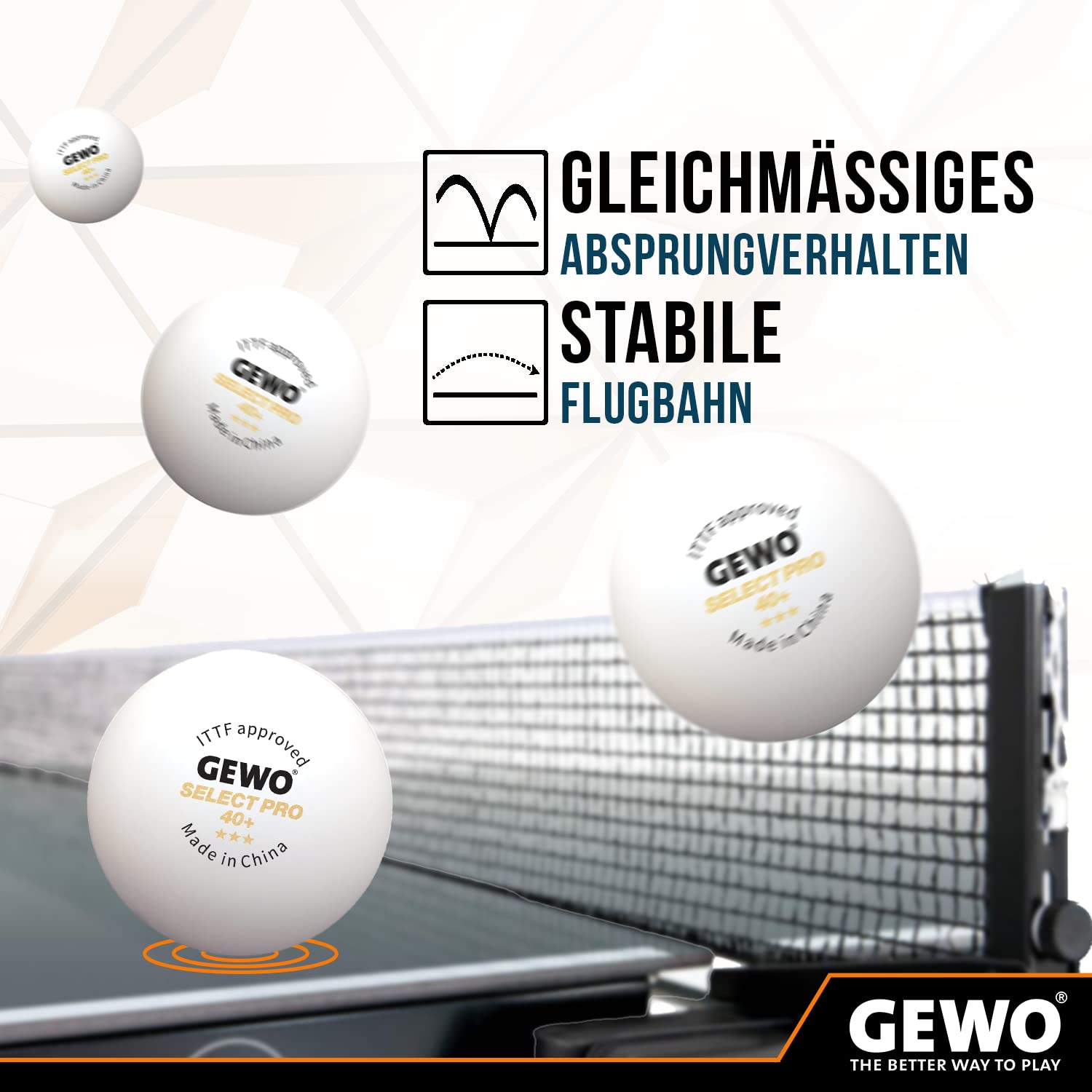 GEWO Ultra SLP Select PRO Tischtennisbälle 72 Stück weiß