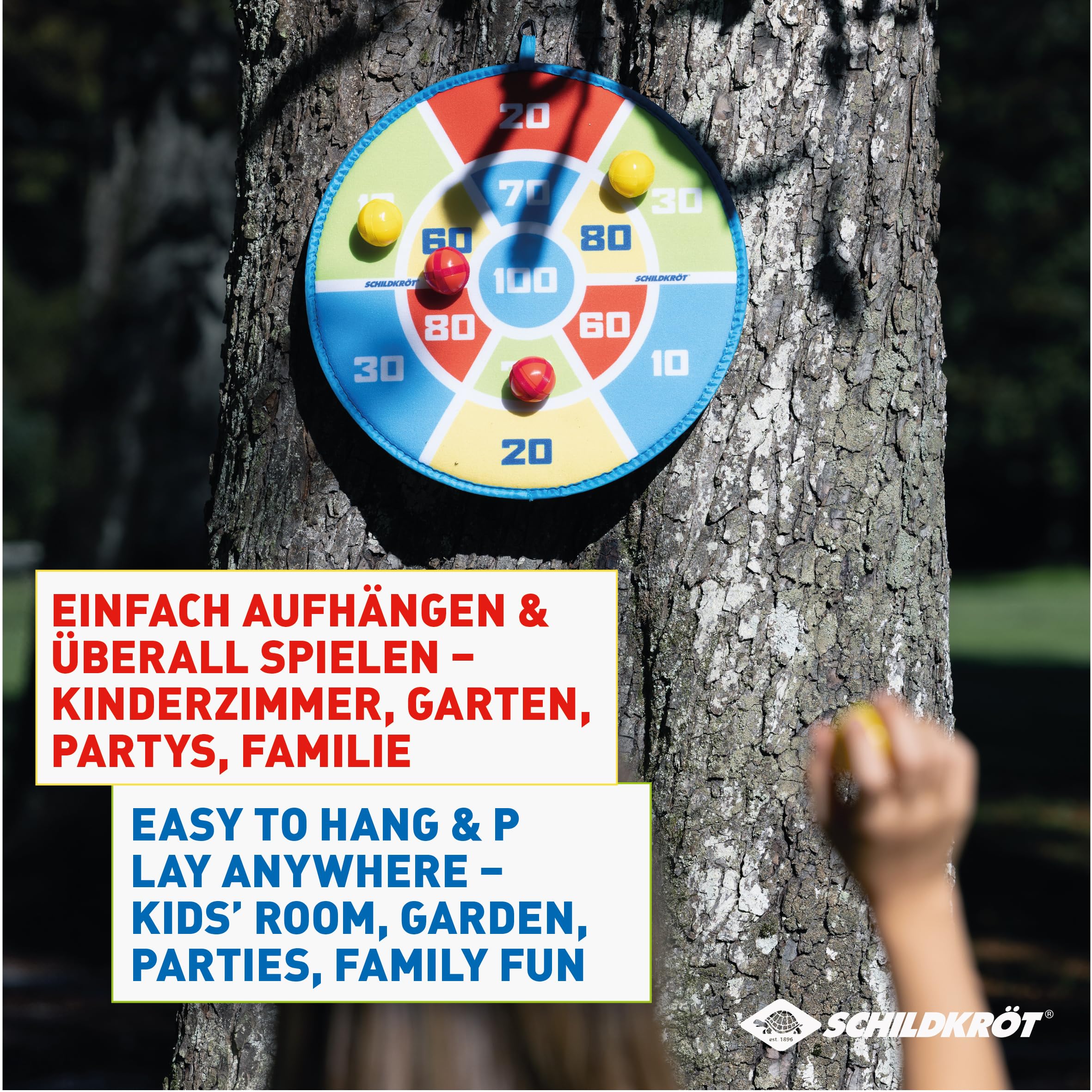 Schildkröt Outdoor Soft Dart Set Klett Dartscheibe 38 cm