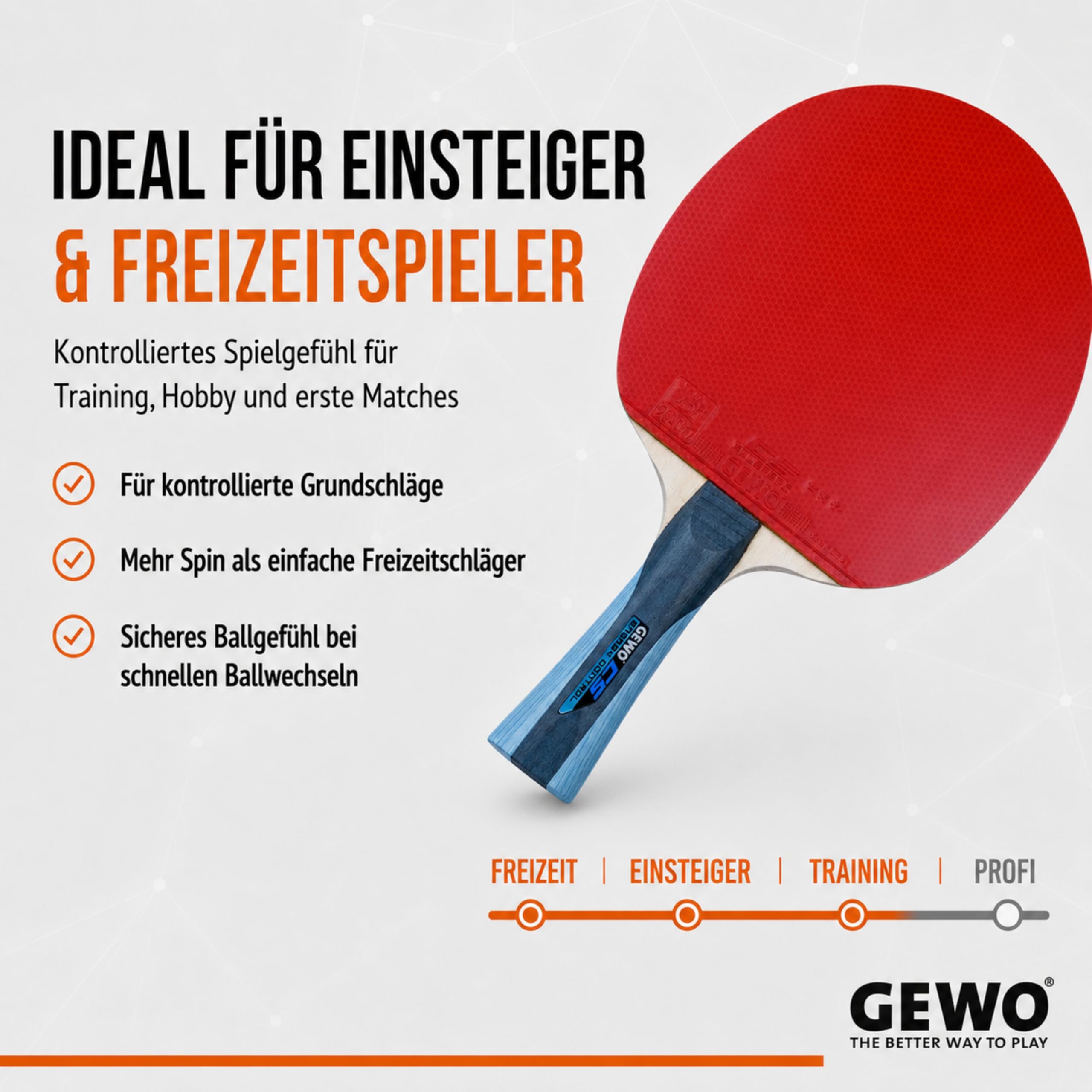 GEWO CS Energy Control Tischtennisschläger konkav 1,8mm