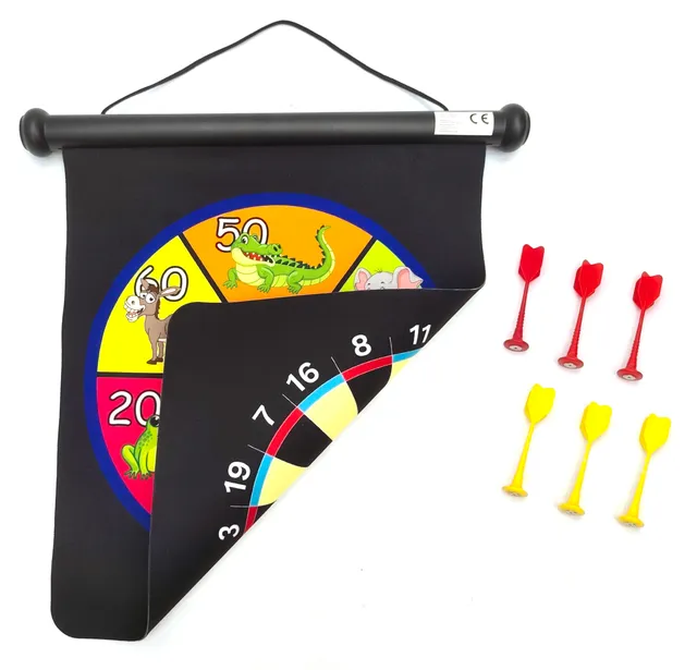 Carromco Magnet-Dartscheibe Kinder aufrollbar 6 Pfeile