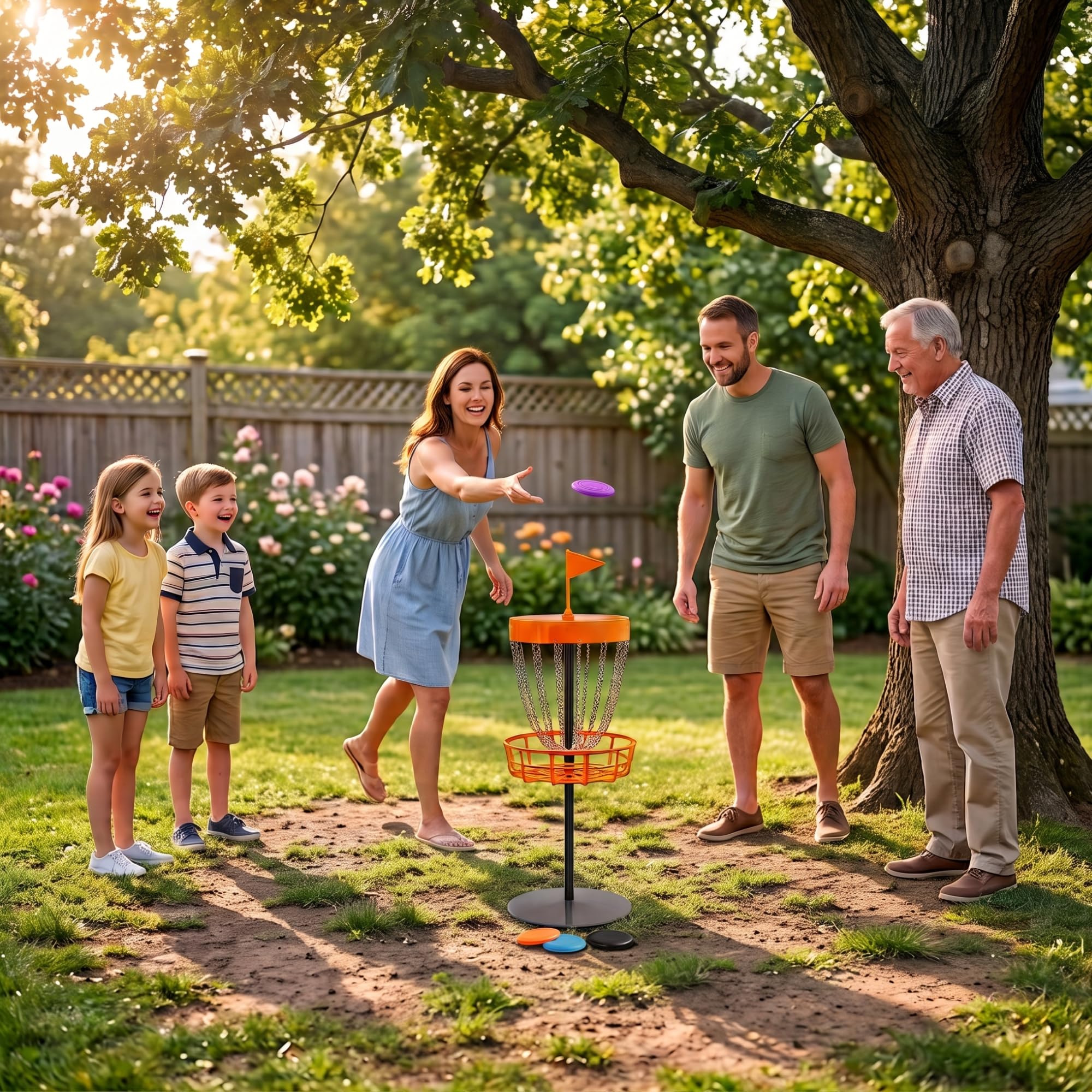 Carromco Disc Golf Set Korb 75cm mit 5 Wurfscheiben