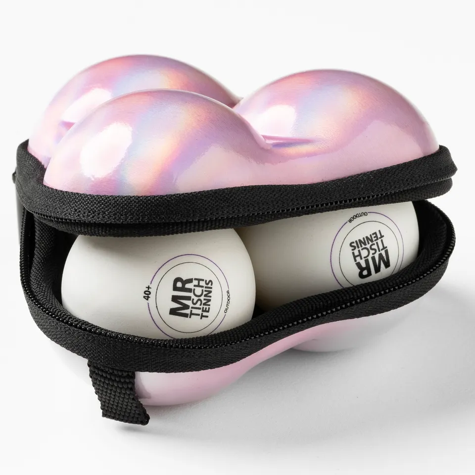 Mr. Tischtennis Ball Case Ballbox 3 Bälle pink