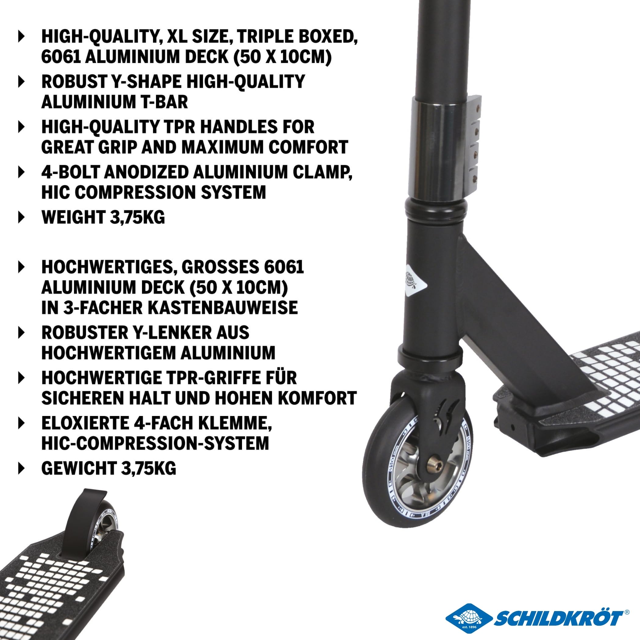 Schildkröt Kickless Stunt Scooter Piano HIC 100 mm