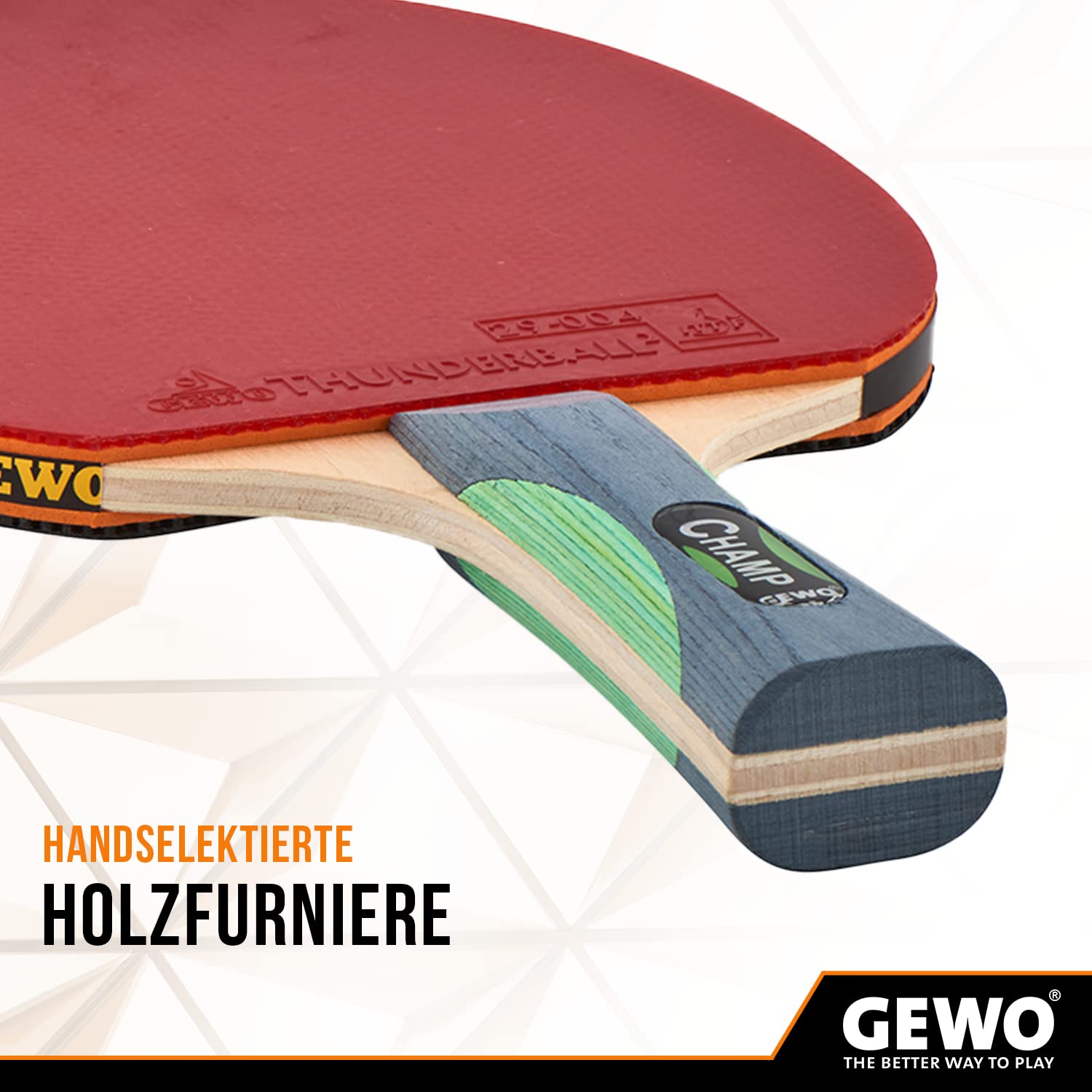 GEWO Champ Thunderball Tischtennisschläger 1,8mm Kontrolle