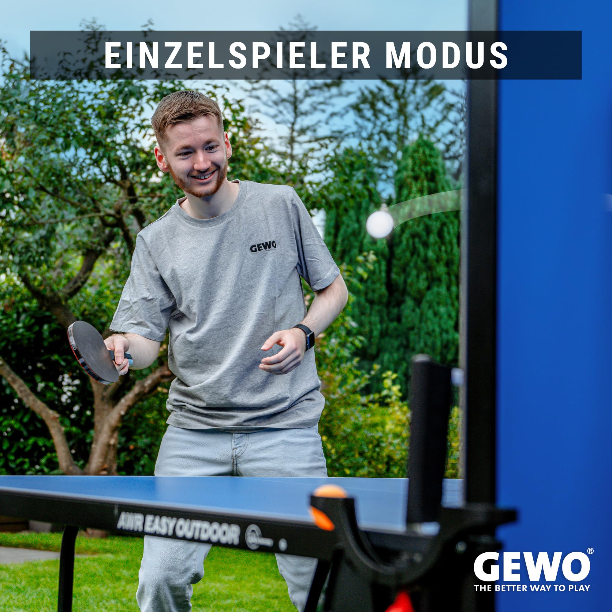 GEWO AWR Easy Outdoor Tischtennisplatte Klappbar Wetterfest Set