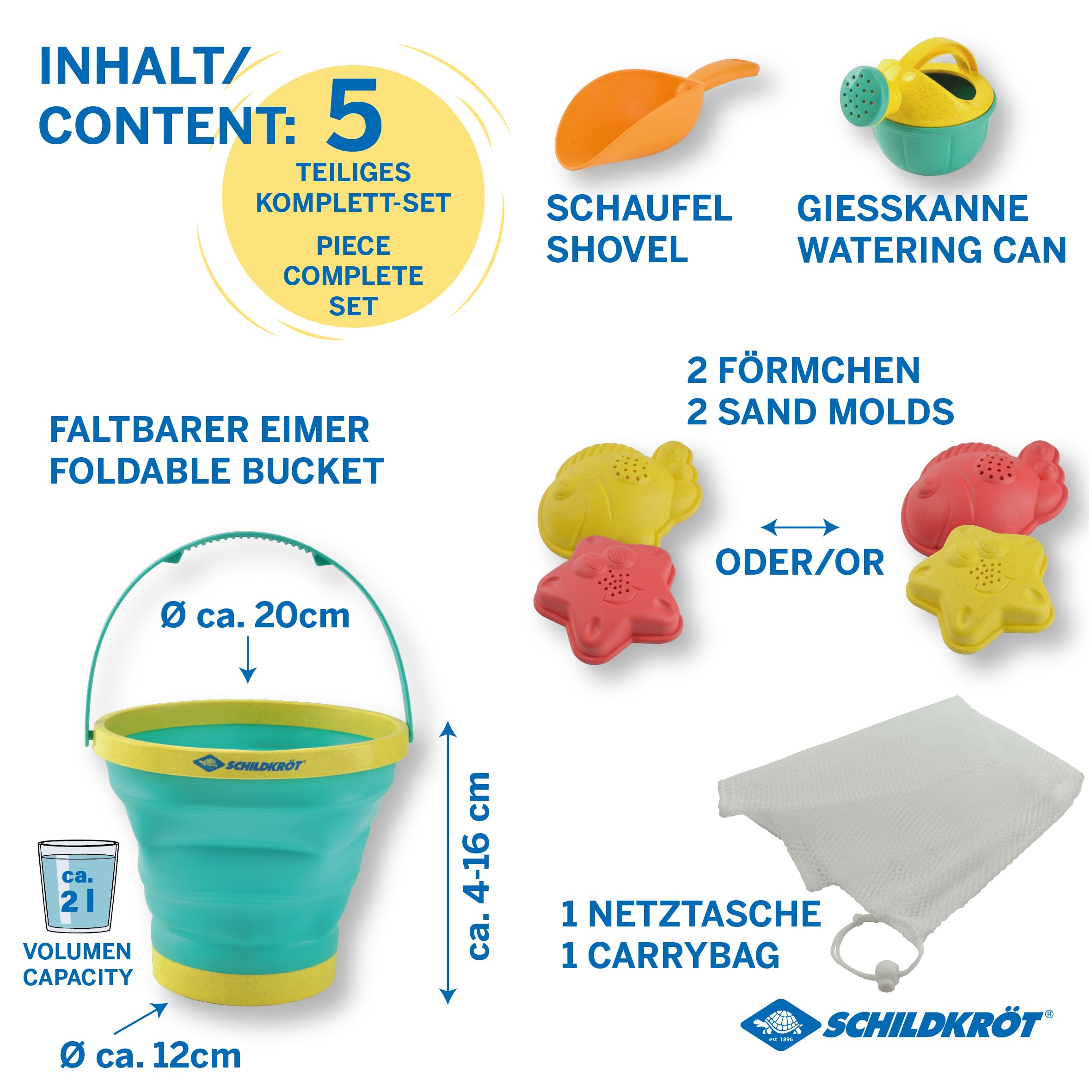 Schildkröt Outdoor Bucket Crew Sandspielzeug-Set 2L faltbar