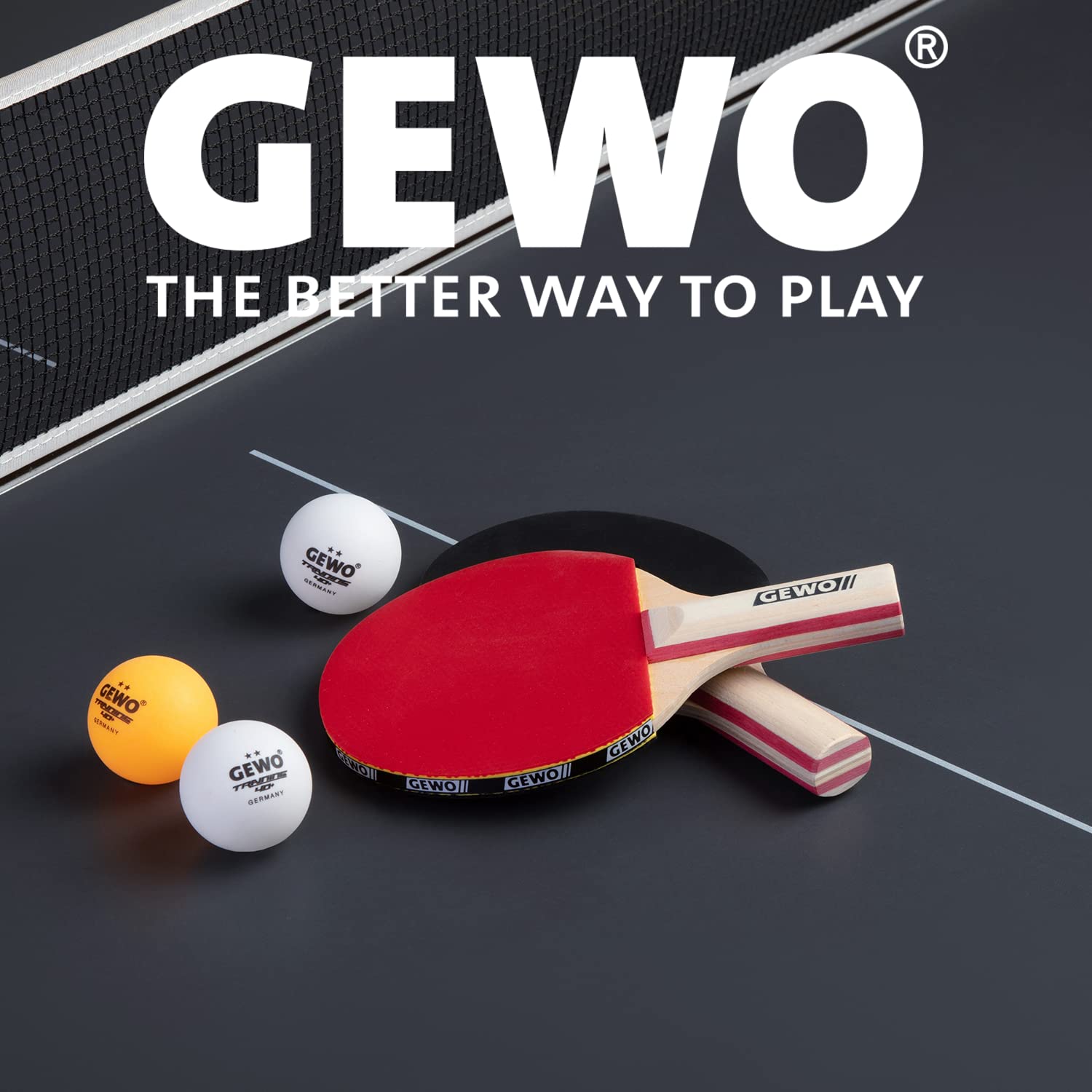 GEWO Player Midi Schlägerset 2 Schläger + 3 Bälle