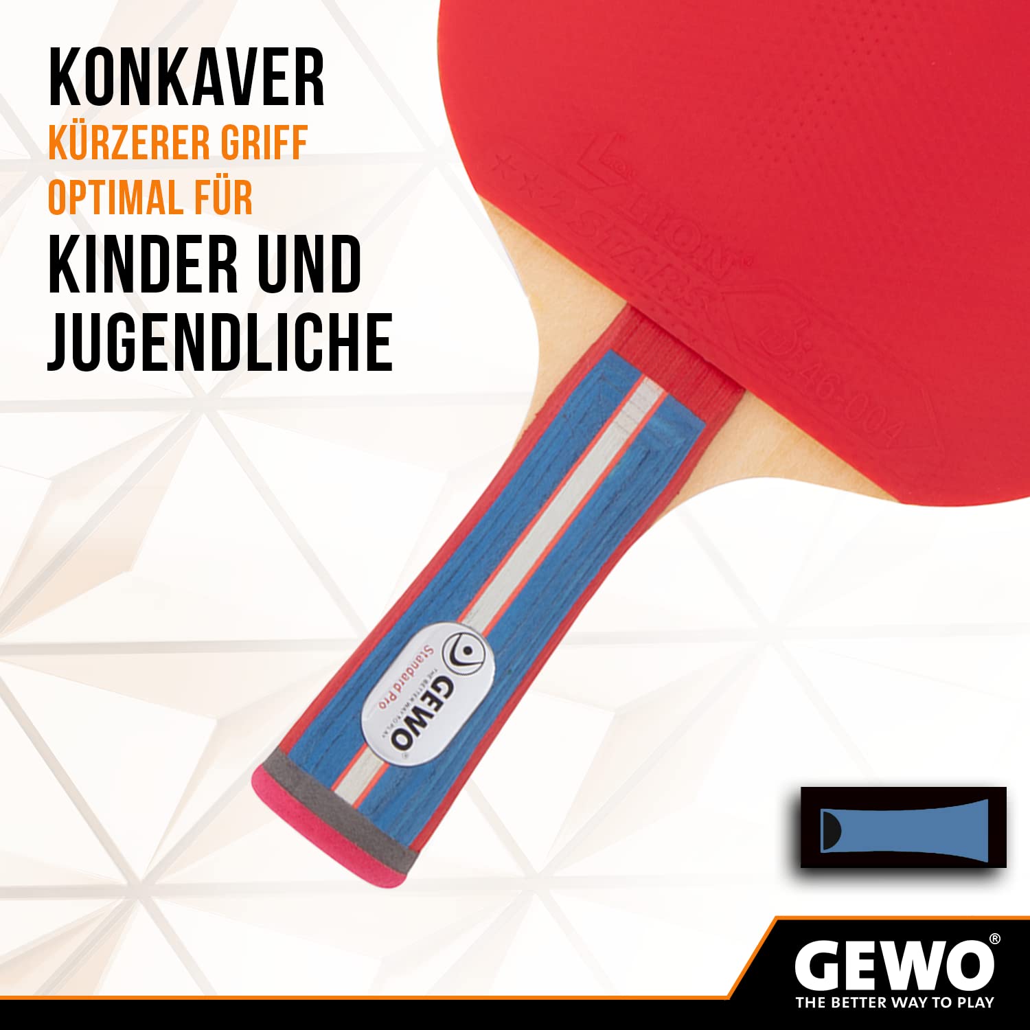GEWO Player Standard PRO Tischtennisschläger konkav 1,8 mm