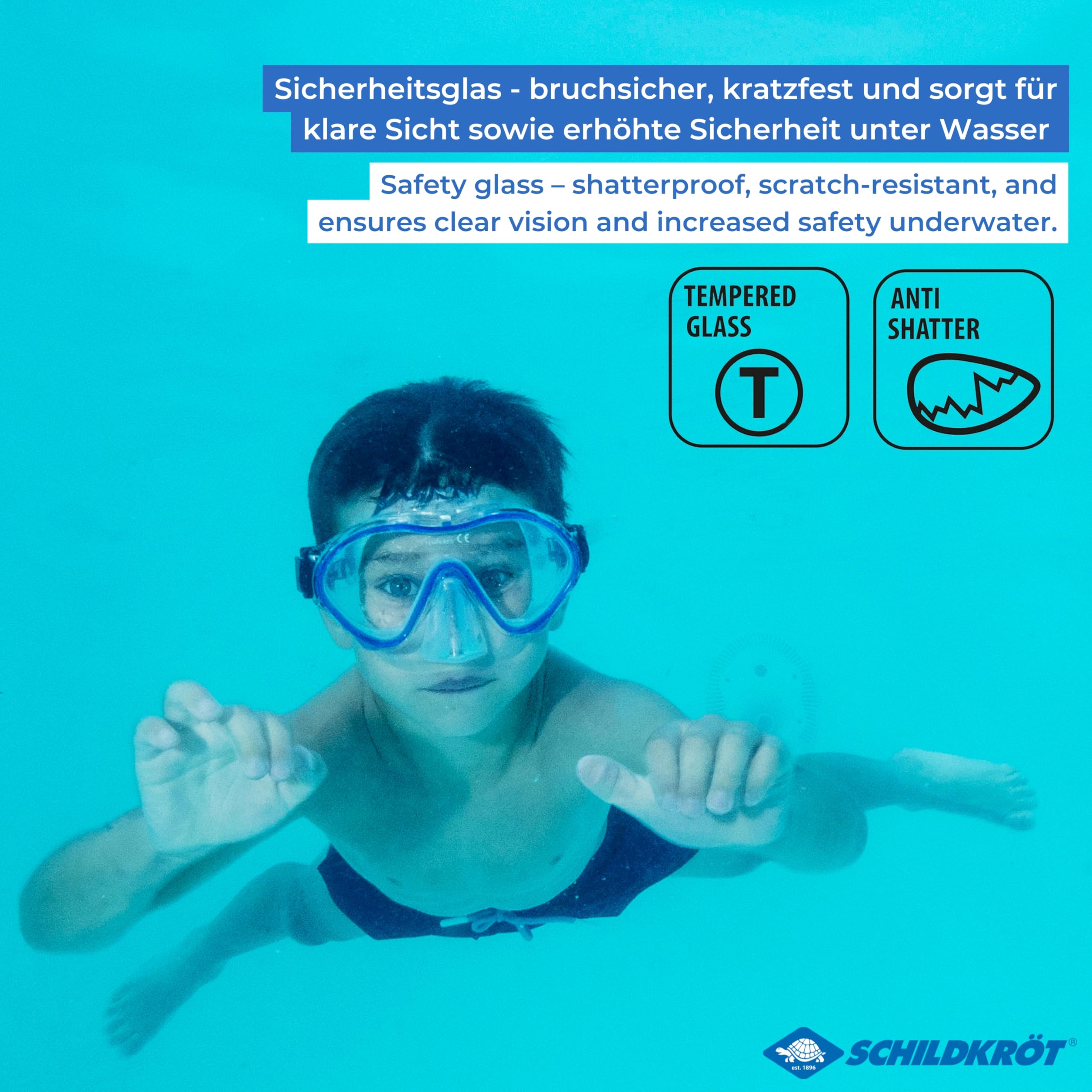 Schildkröt Tahiti Junior Tauchmaske Silikon Blau ab 4 Jahren