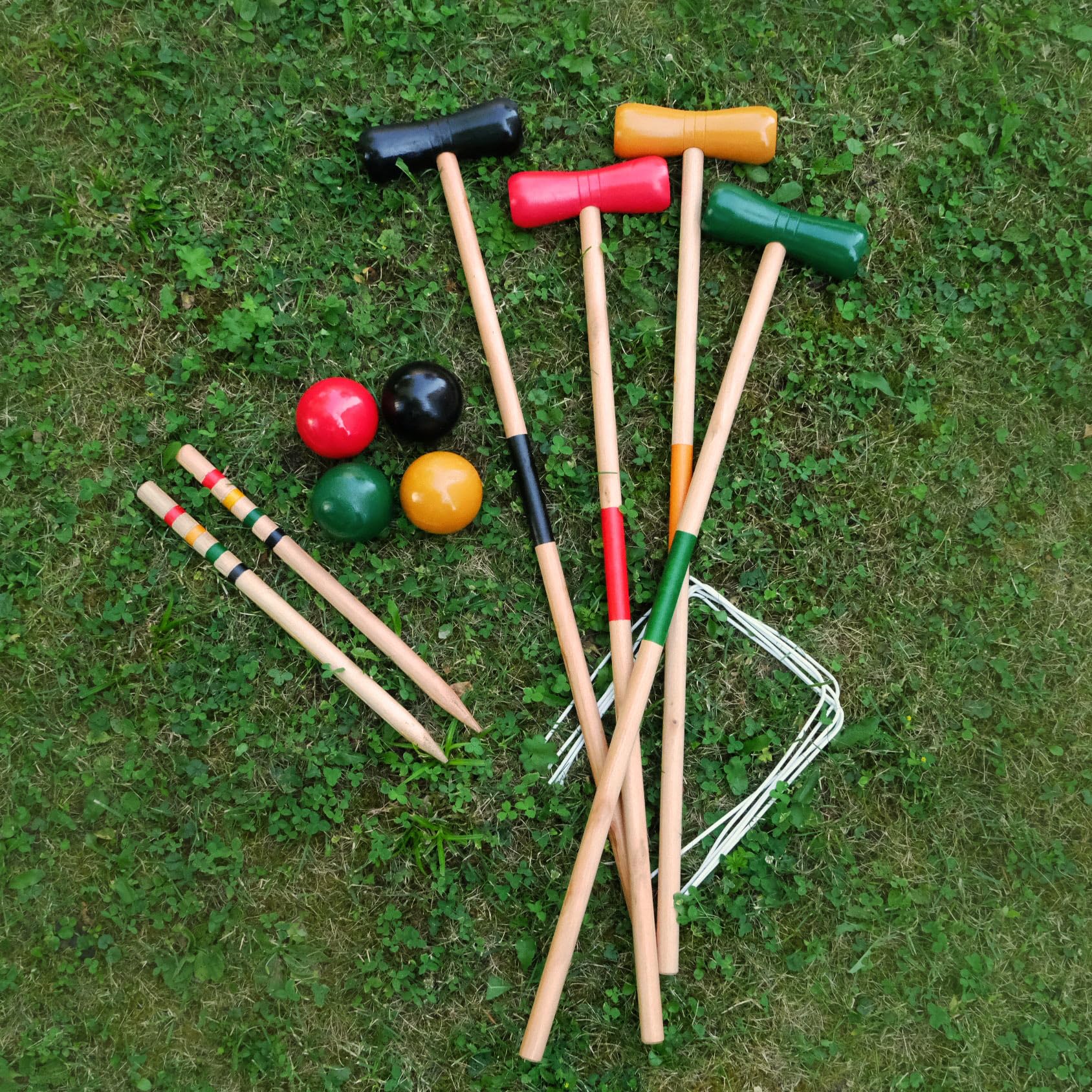Carromco Basic-XM Krocket Set 4er Holz für 4 Spieler