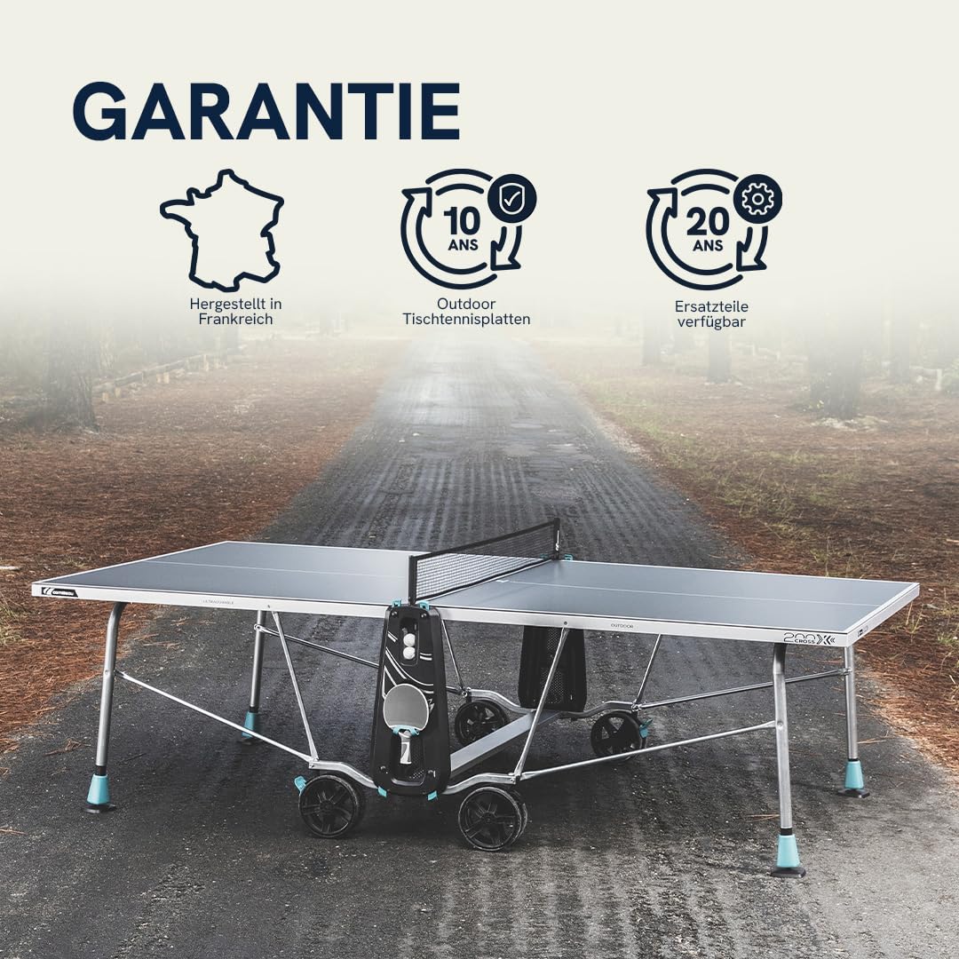 Cornilleau 200X Tischtennisplatte Outdoor grau klappbar