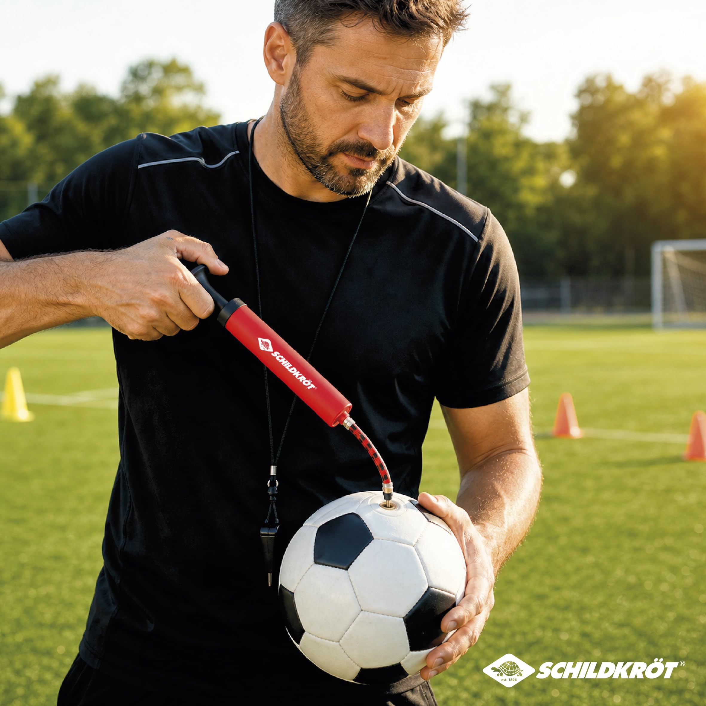 Schildkröt Outdoor Ballpumpe 970989 mit Schlauch und Nadeln