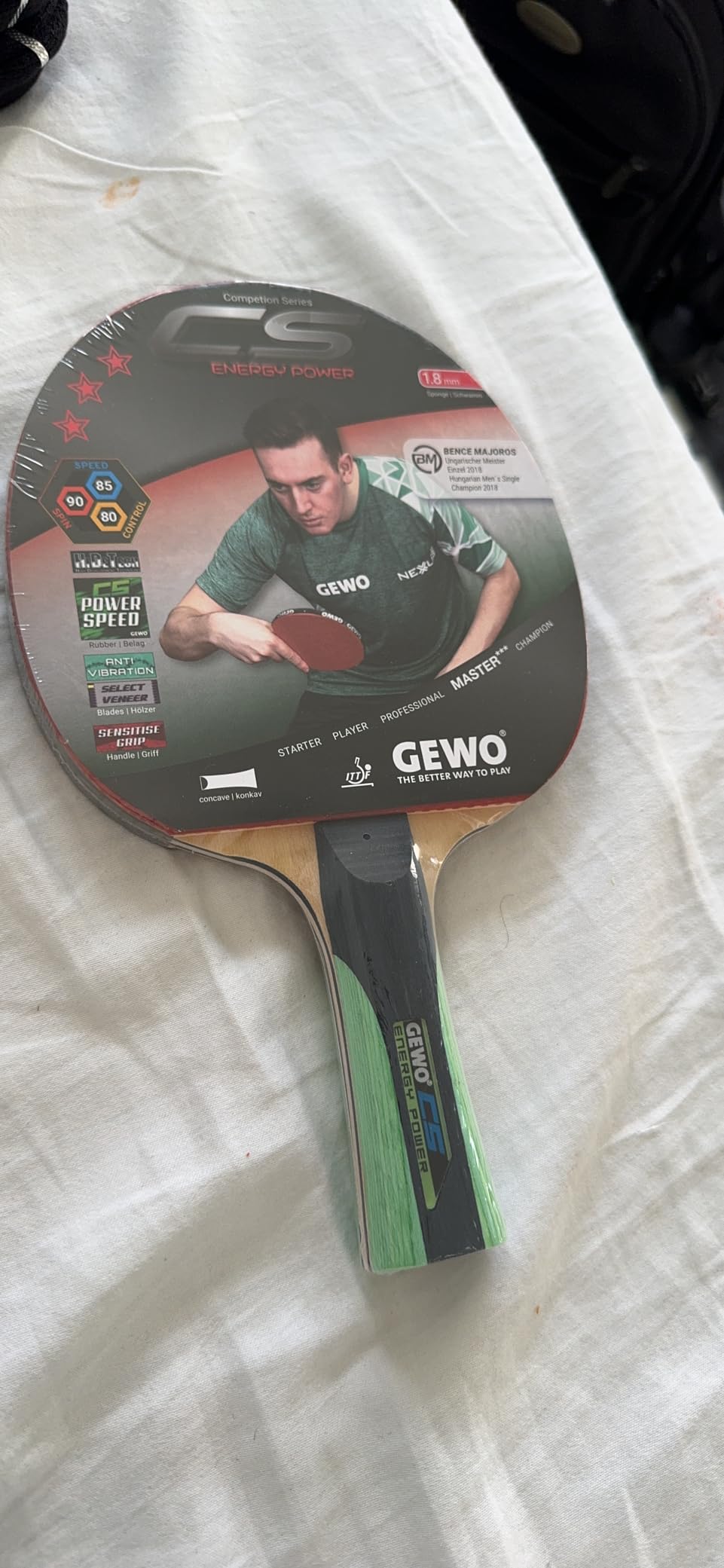 GEWO CS Energy Power Tischtennisschläger konkav 1,8 mm