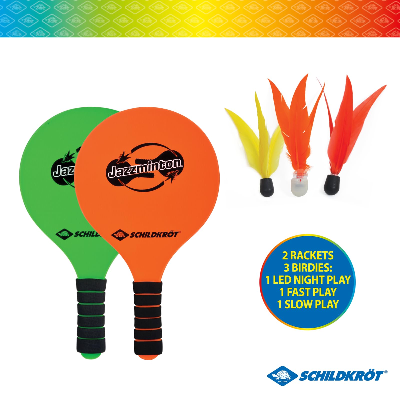 Schildkröt Outdoor Jazzminton Set Paddles + 3 Birdies LED