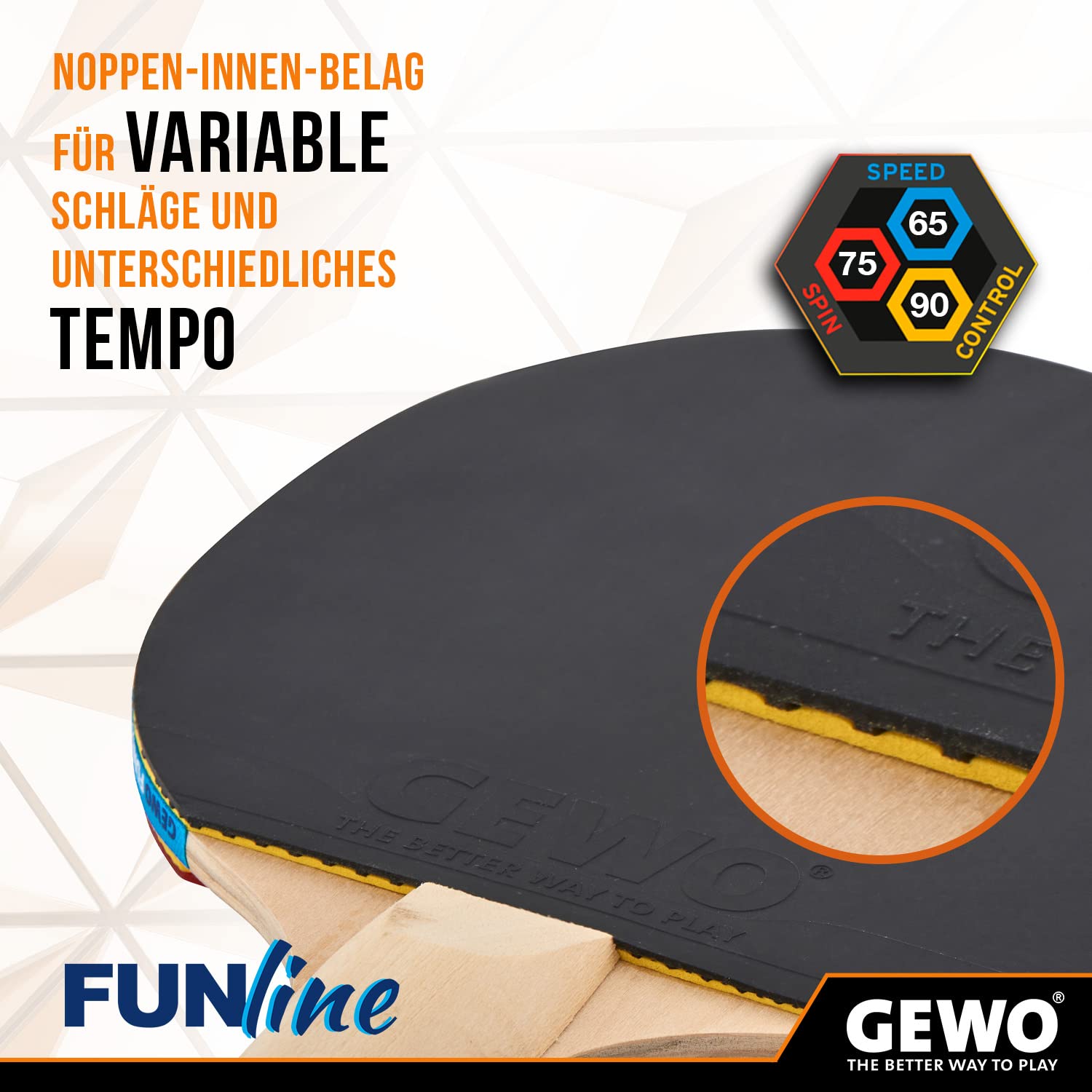GEWO Fun Tischtennisset 2 Schläger 3 Bälle Tasche Hobby