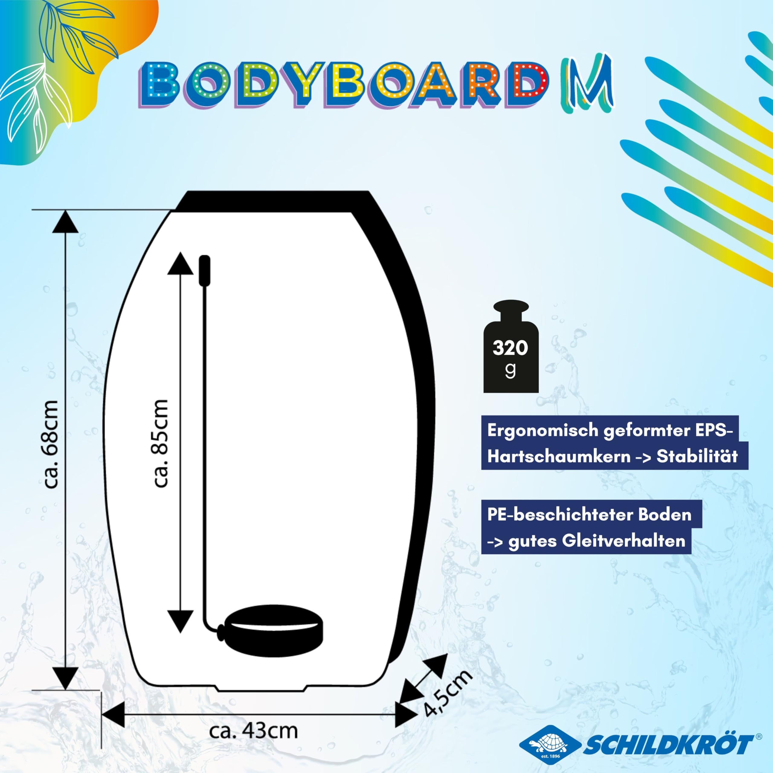 Schildkröt Outdoor Bodyboard M 68x43cm Nylon bis 60kg