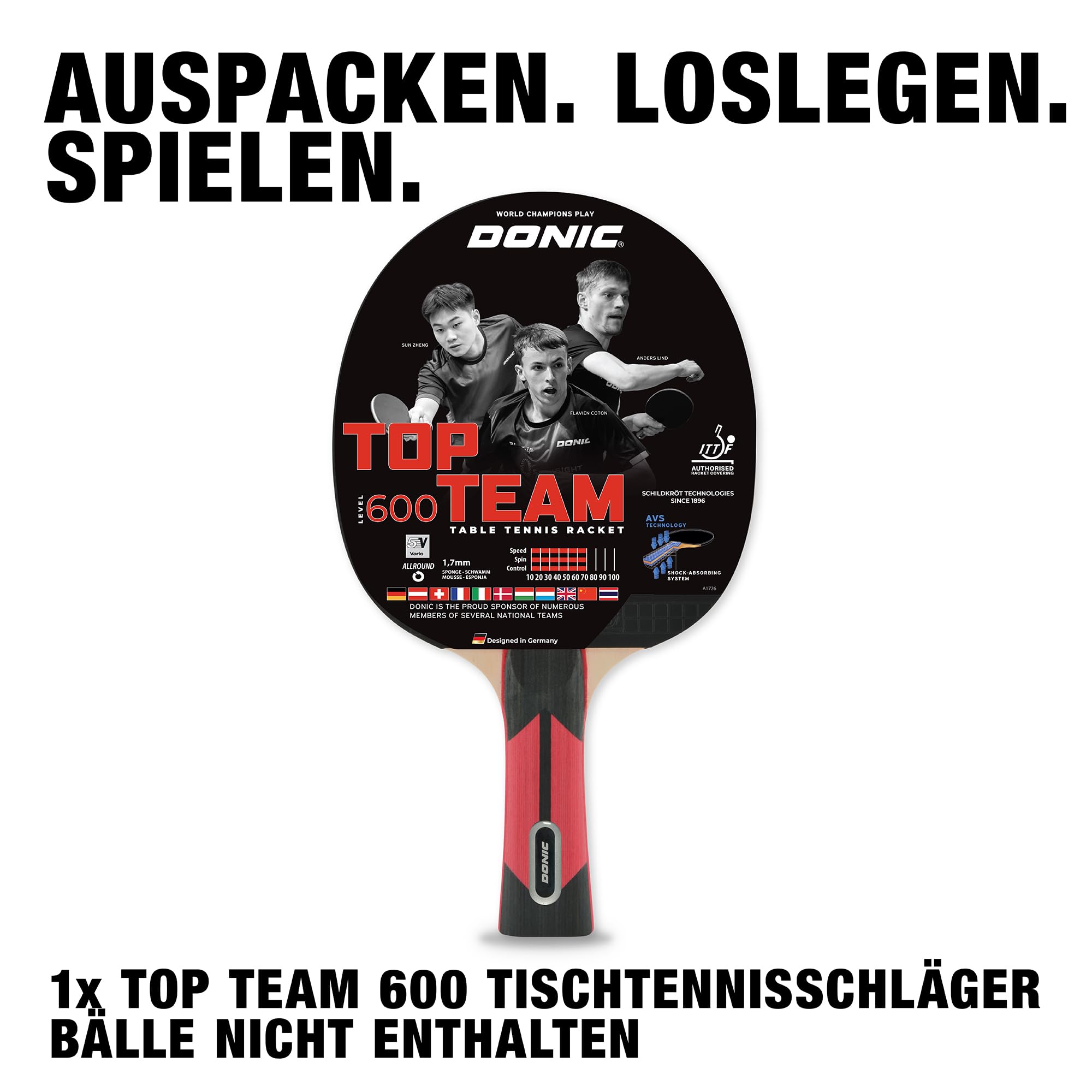 Schildkröt Top Team 600 Tischtennisschläger konkav Allround