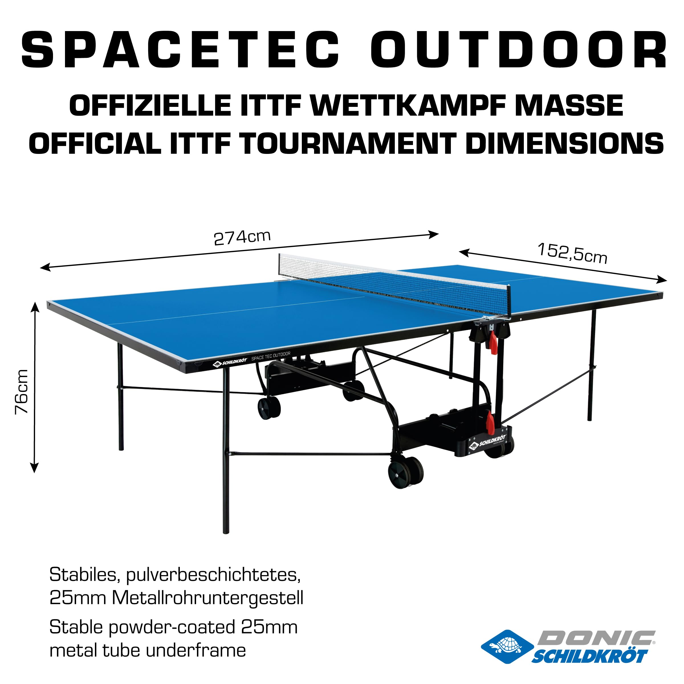 Schildkröt Space Tec Tischtennisplatte Outdoor – 4 mm Blau